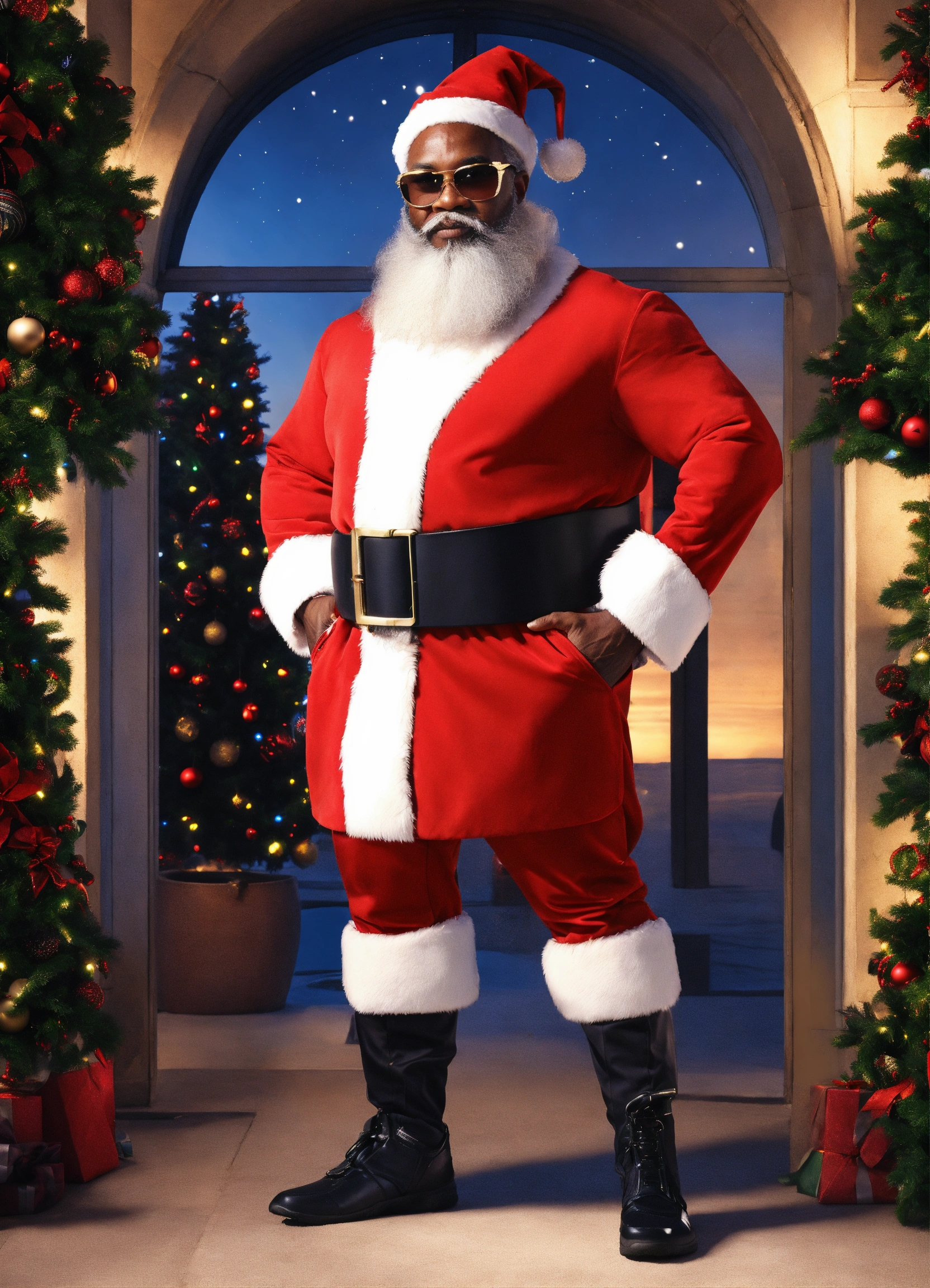 Lexica - A extremely handsome modern African American Santa Claus ...