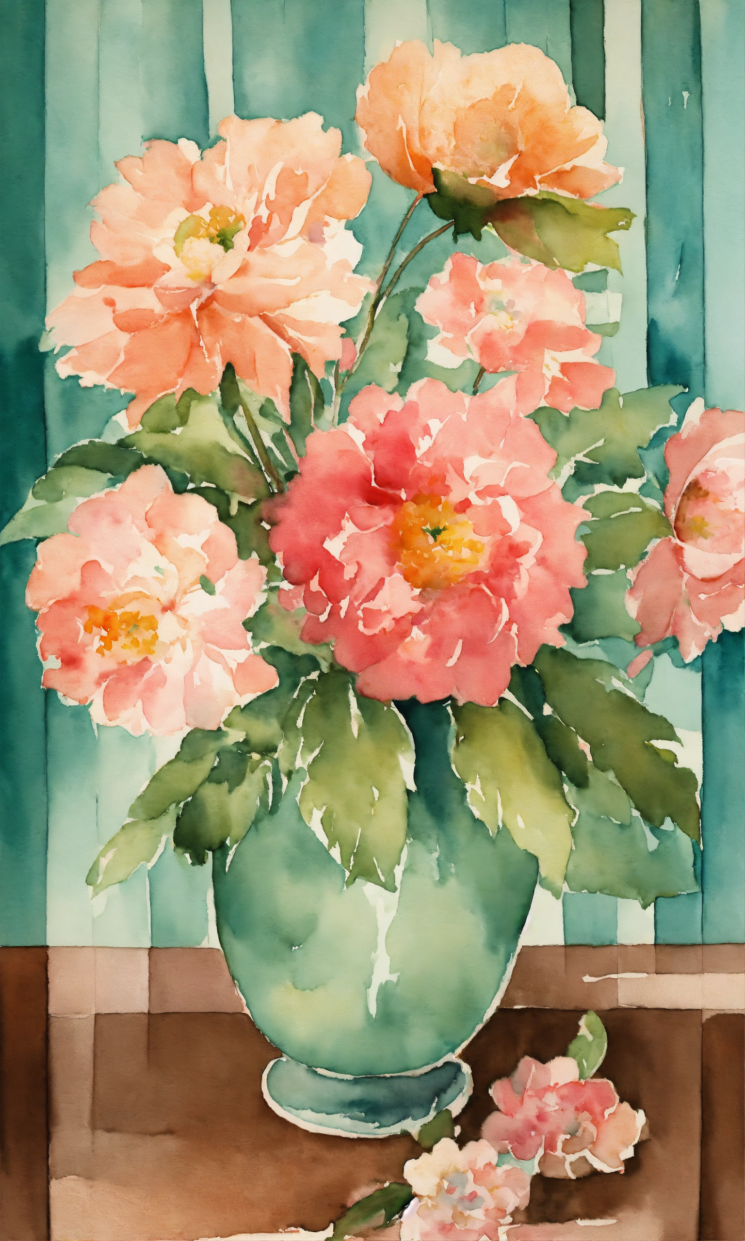 Lexica - Vintage Deco Art Print for a living room entry way floral ...