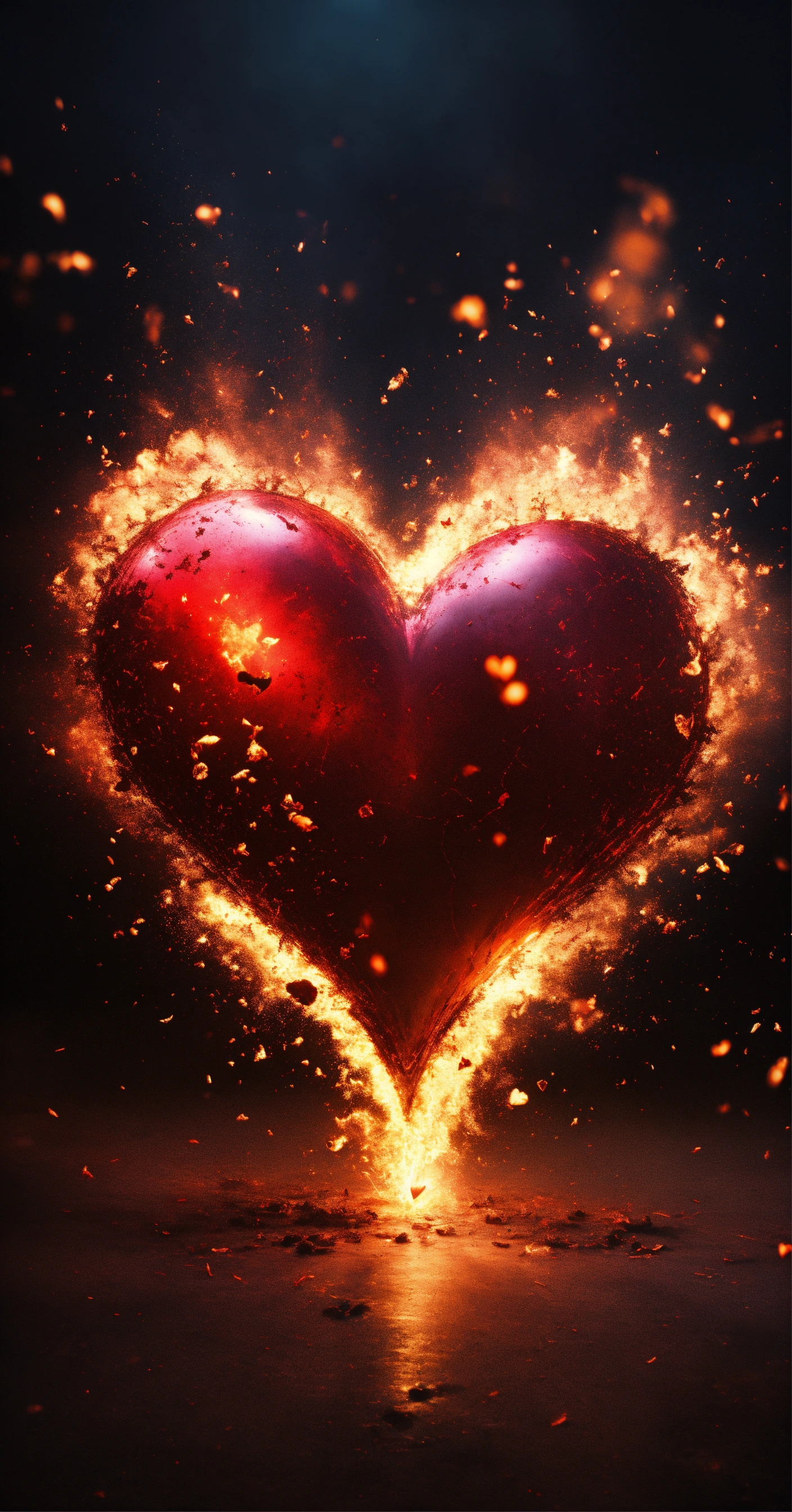 Lexica - Two exploding heart, happiness, dark ambiance