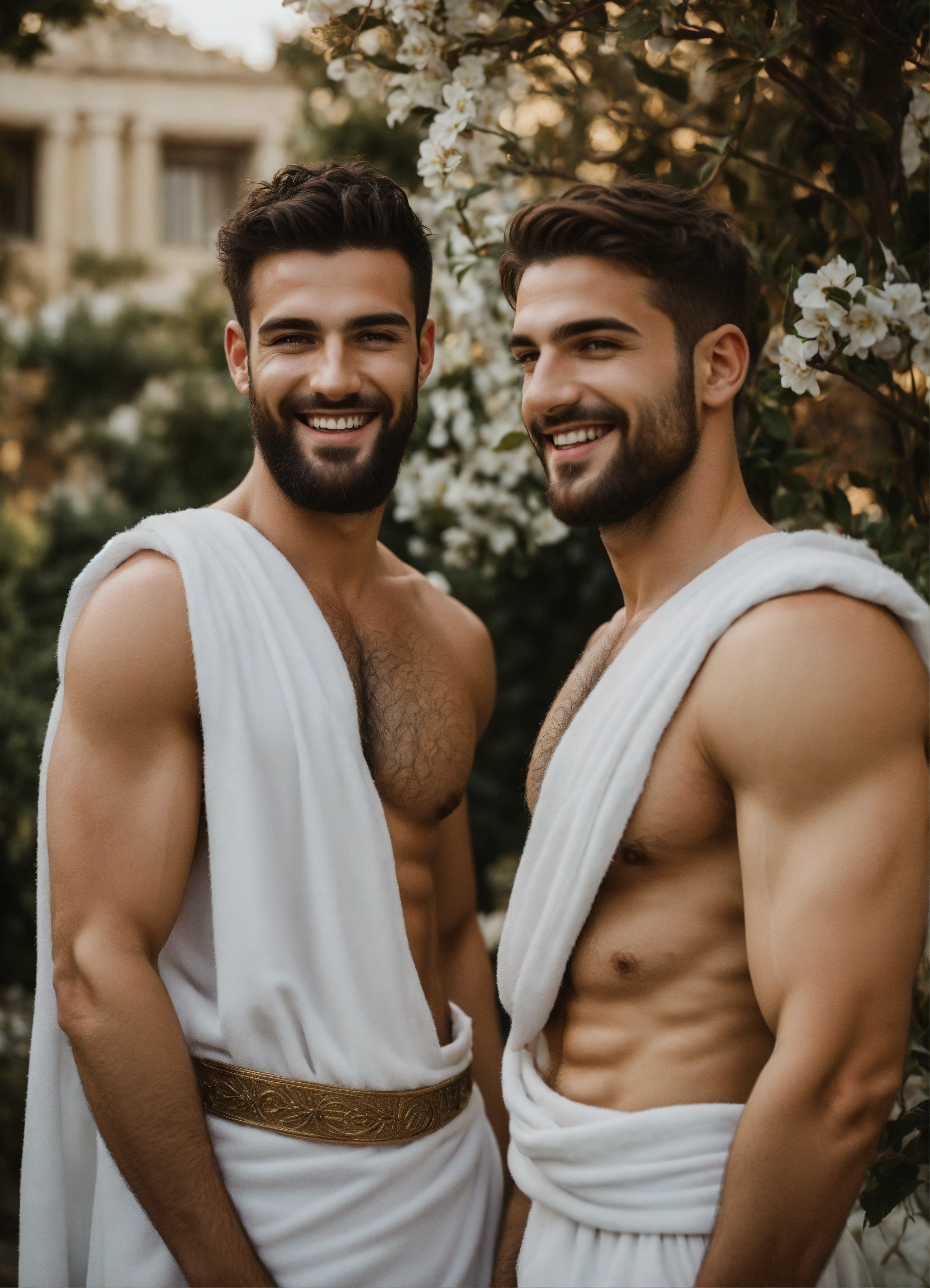 Lexica Photo essay of two different handsome Greek male models, hairy