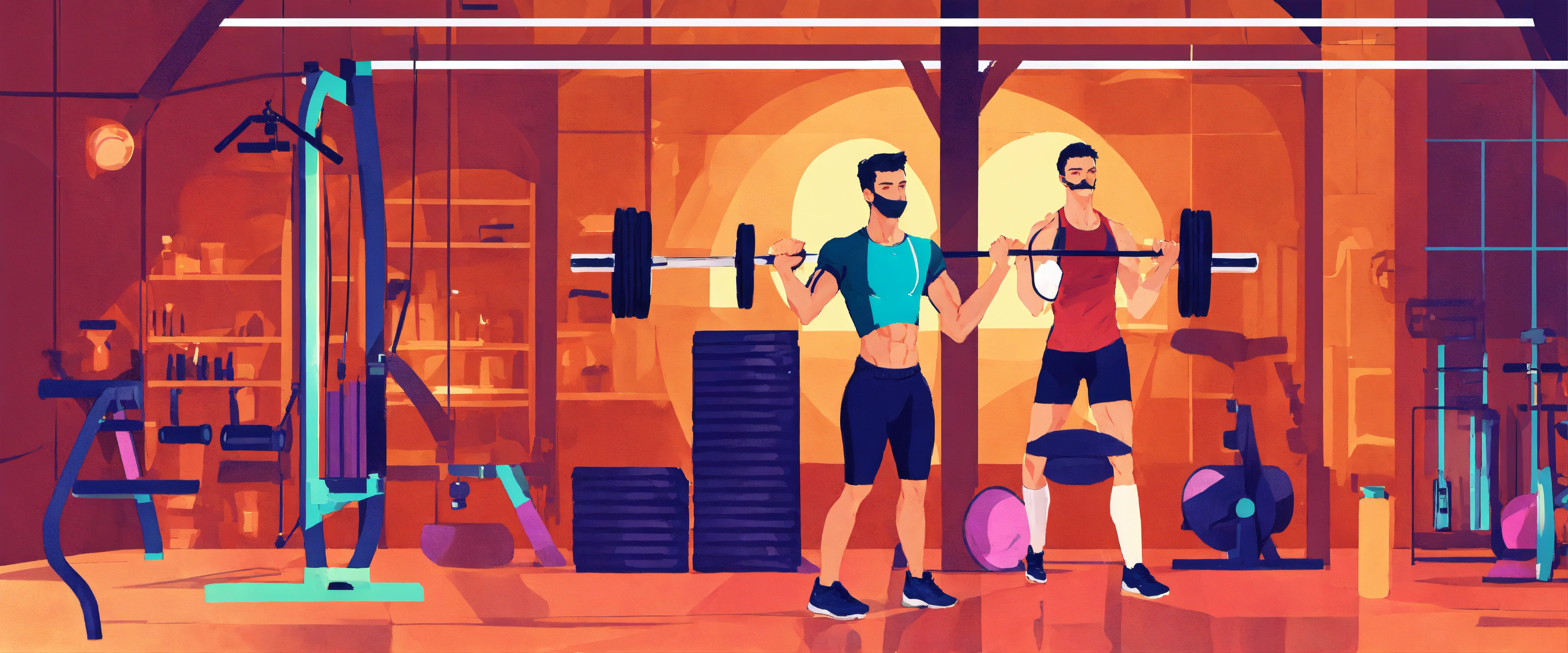 Lexica - Full body fitness workout banner graphic with high deteial visuals