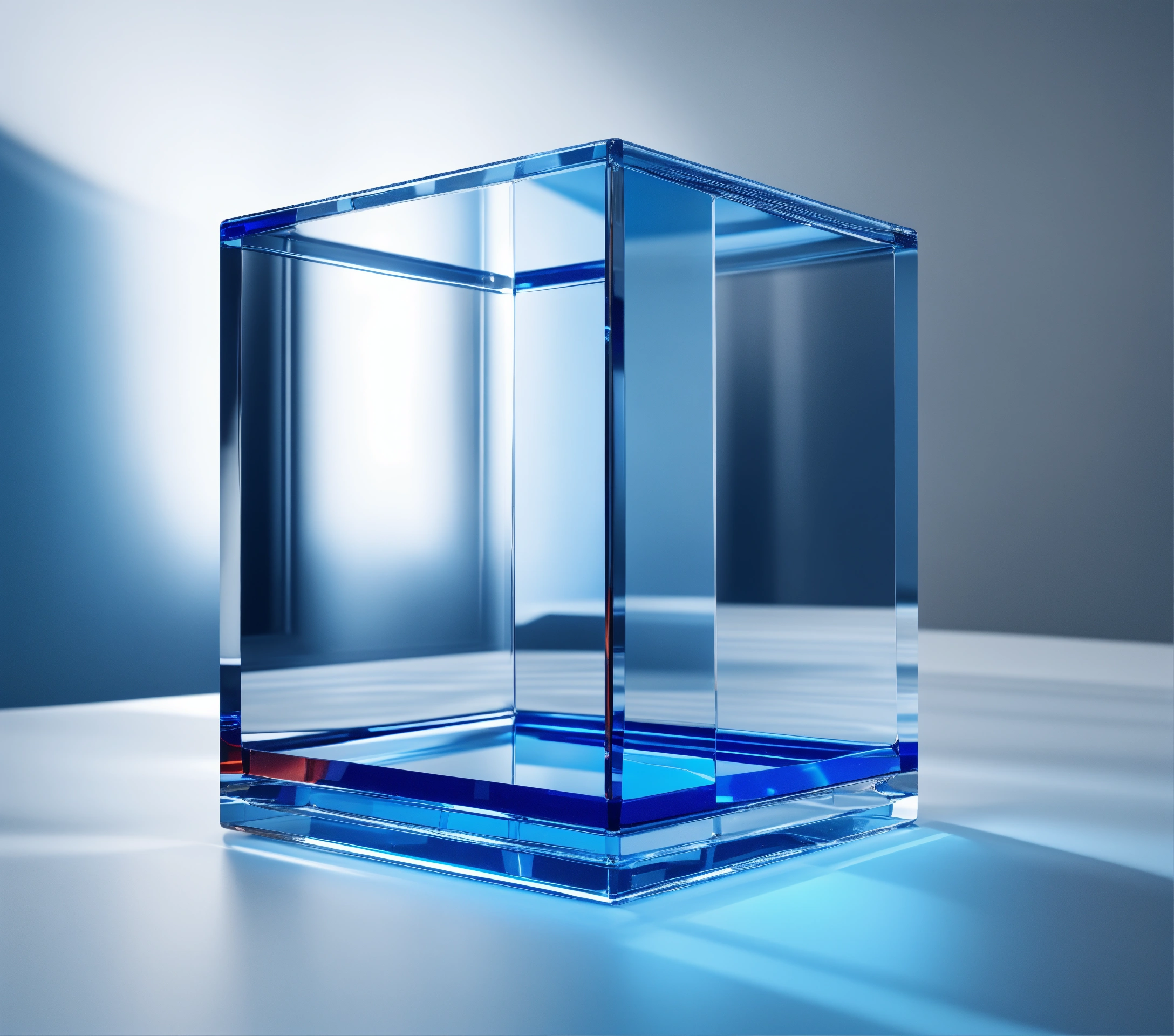Lexica - Optics glass shown from the side, illuminated blue ...