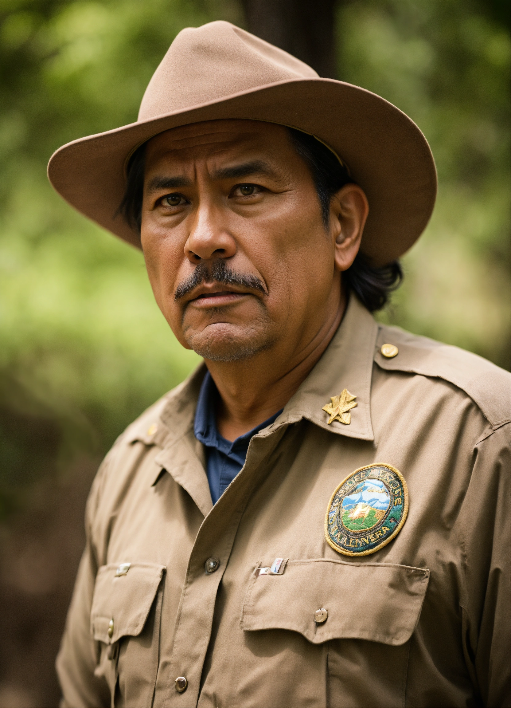 Lexica - Scared unique expressive middle-aged park ranger cherokee ...