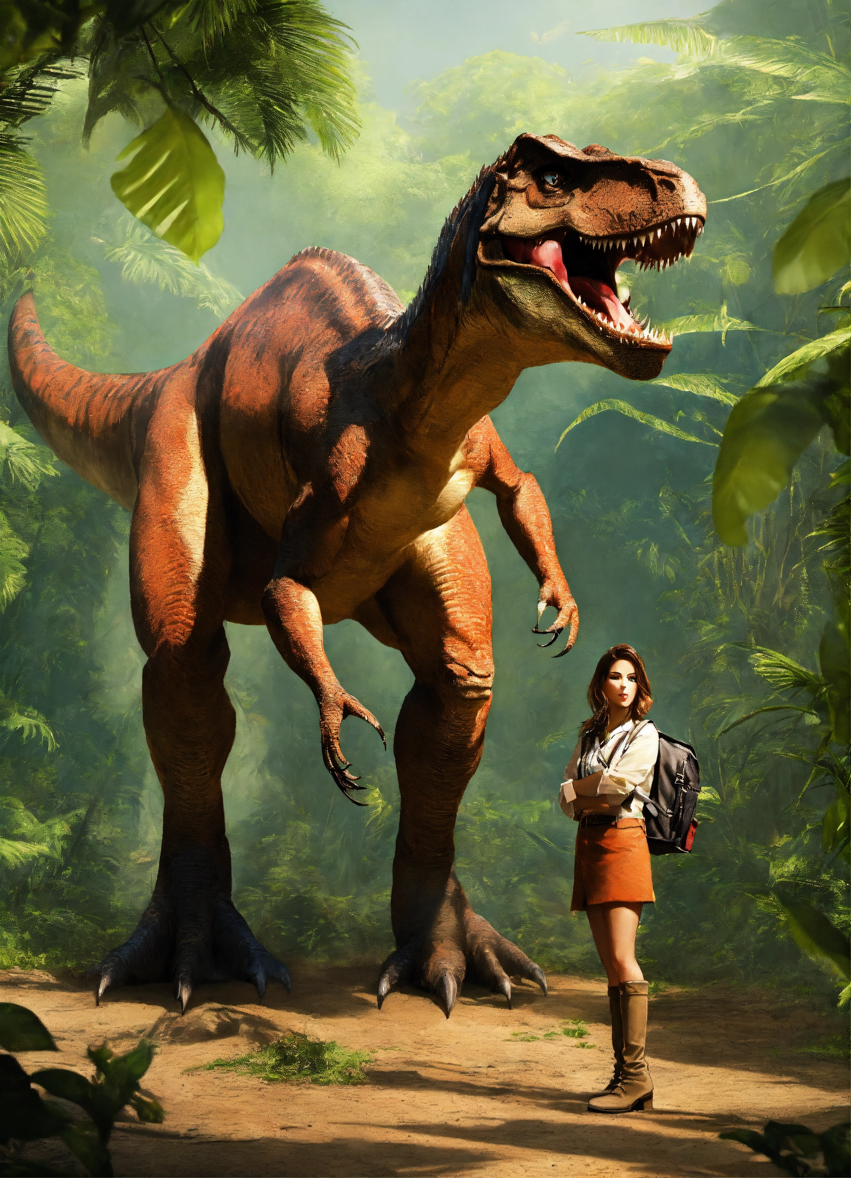 Lexica - Women whit tyrannosaures rex