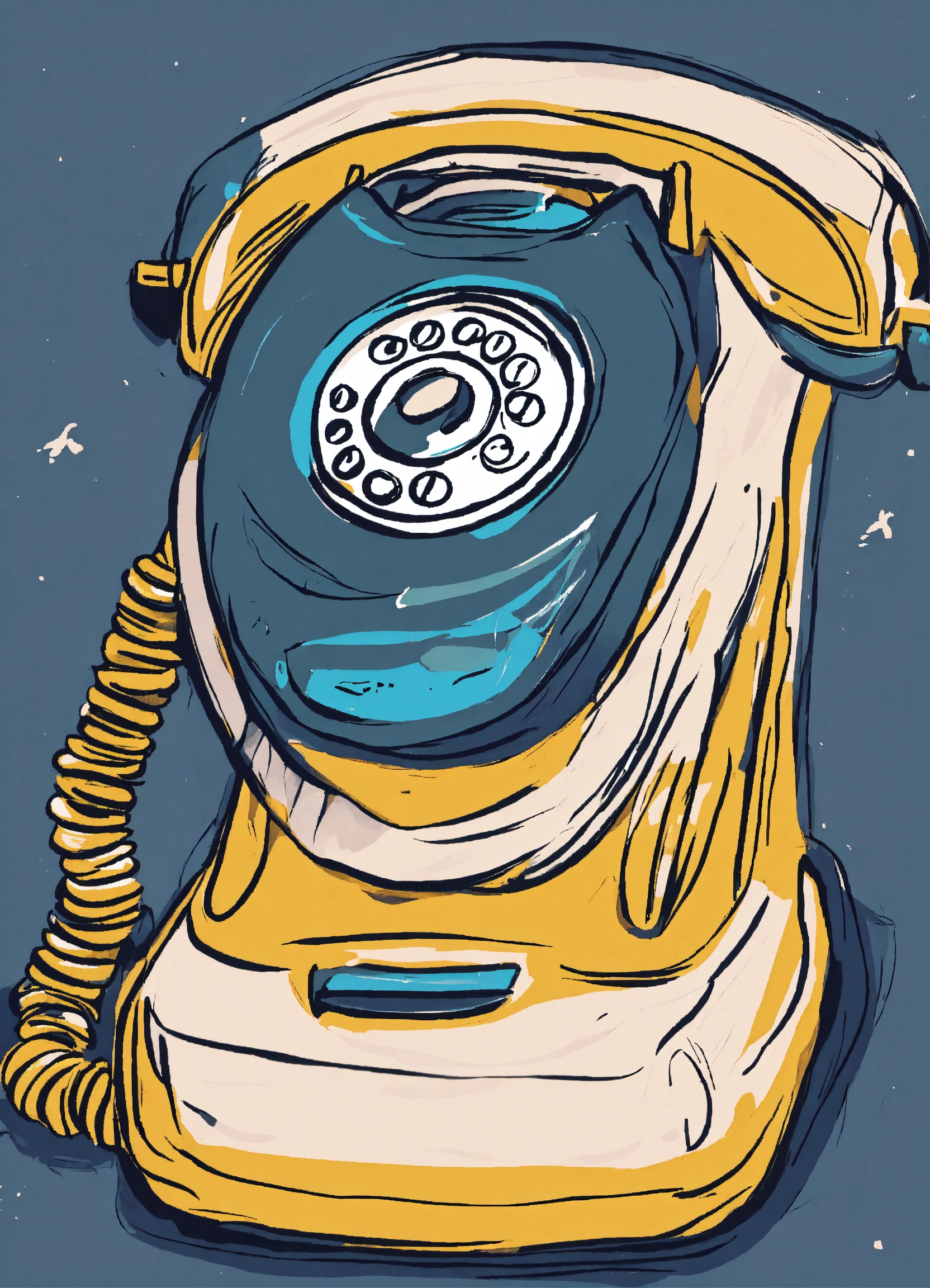 Lexica - Illustration of a drawn phone for the site (contact us)