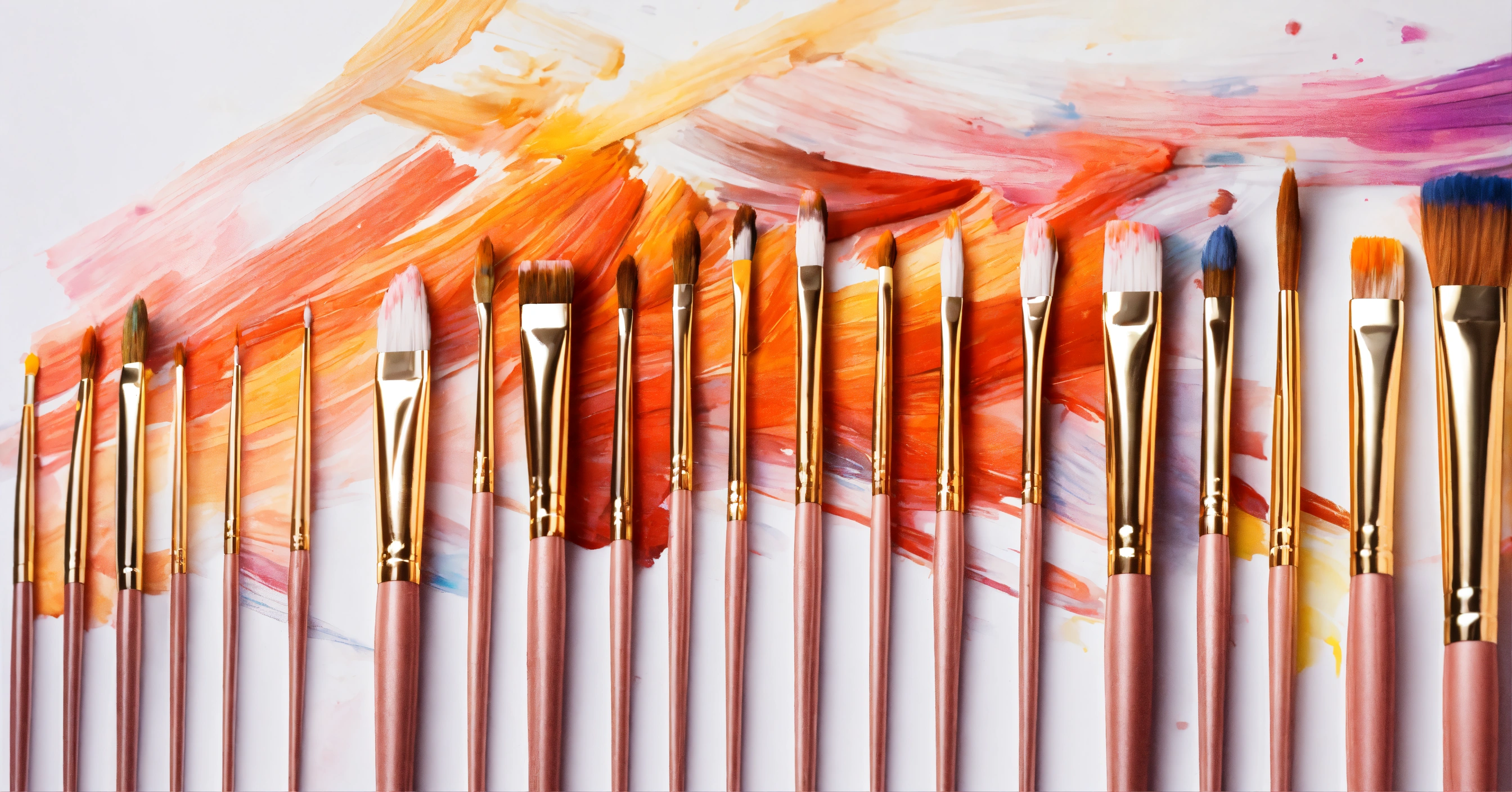 lexica-many-thin-paint-brushes-paint-on-a-white-background-motion