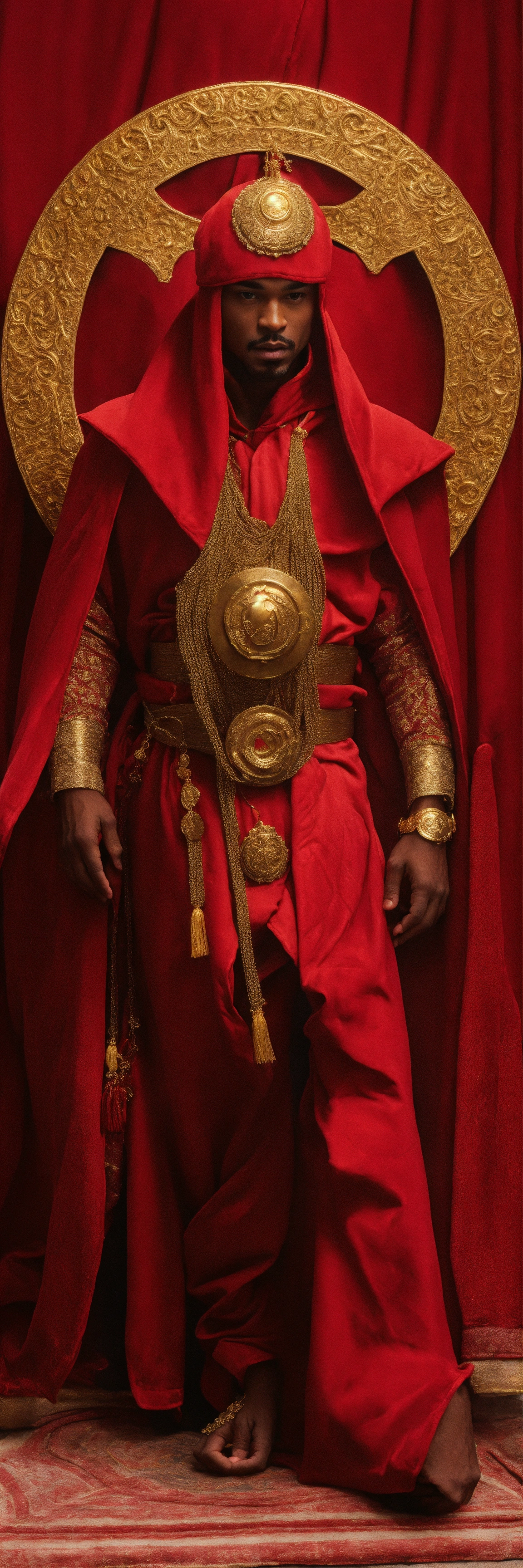 Lexica - Prince BORNOGO white skin appeared in a red Robe, with a Gold ...