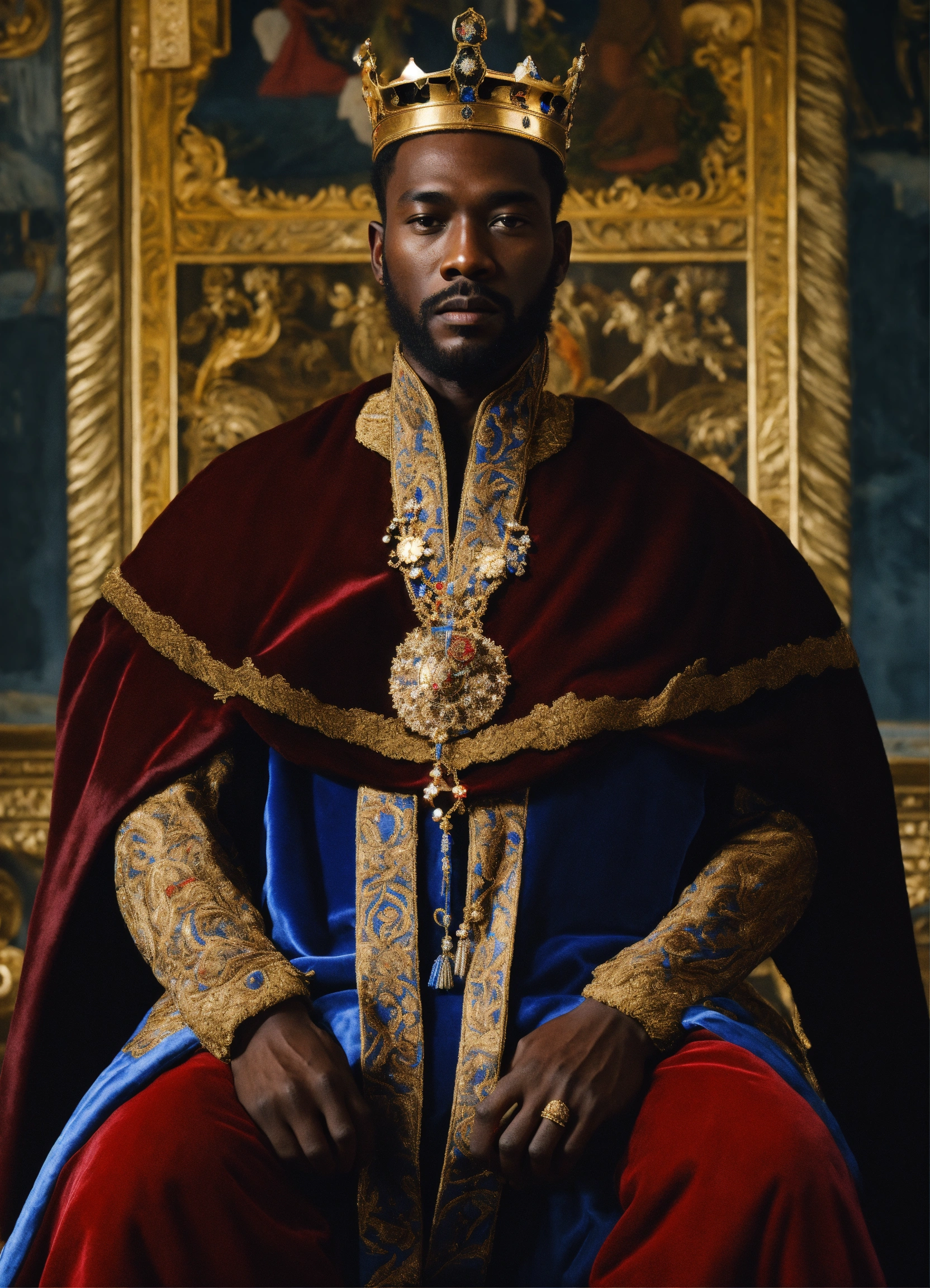 Lexica - A black king wearing a royal robe