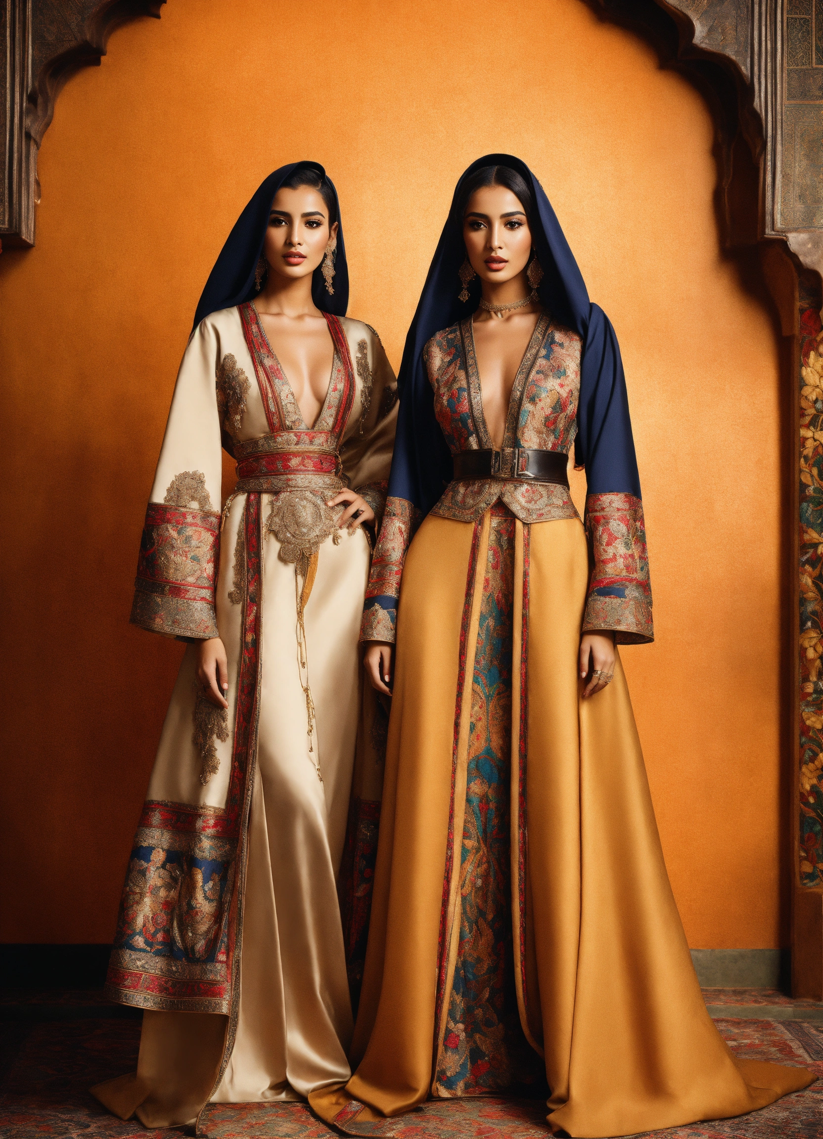 Lexica - Beautiful Arab women blond and another women brunette, wearing ...