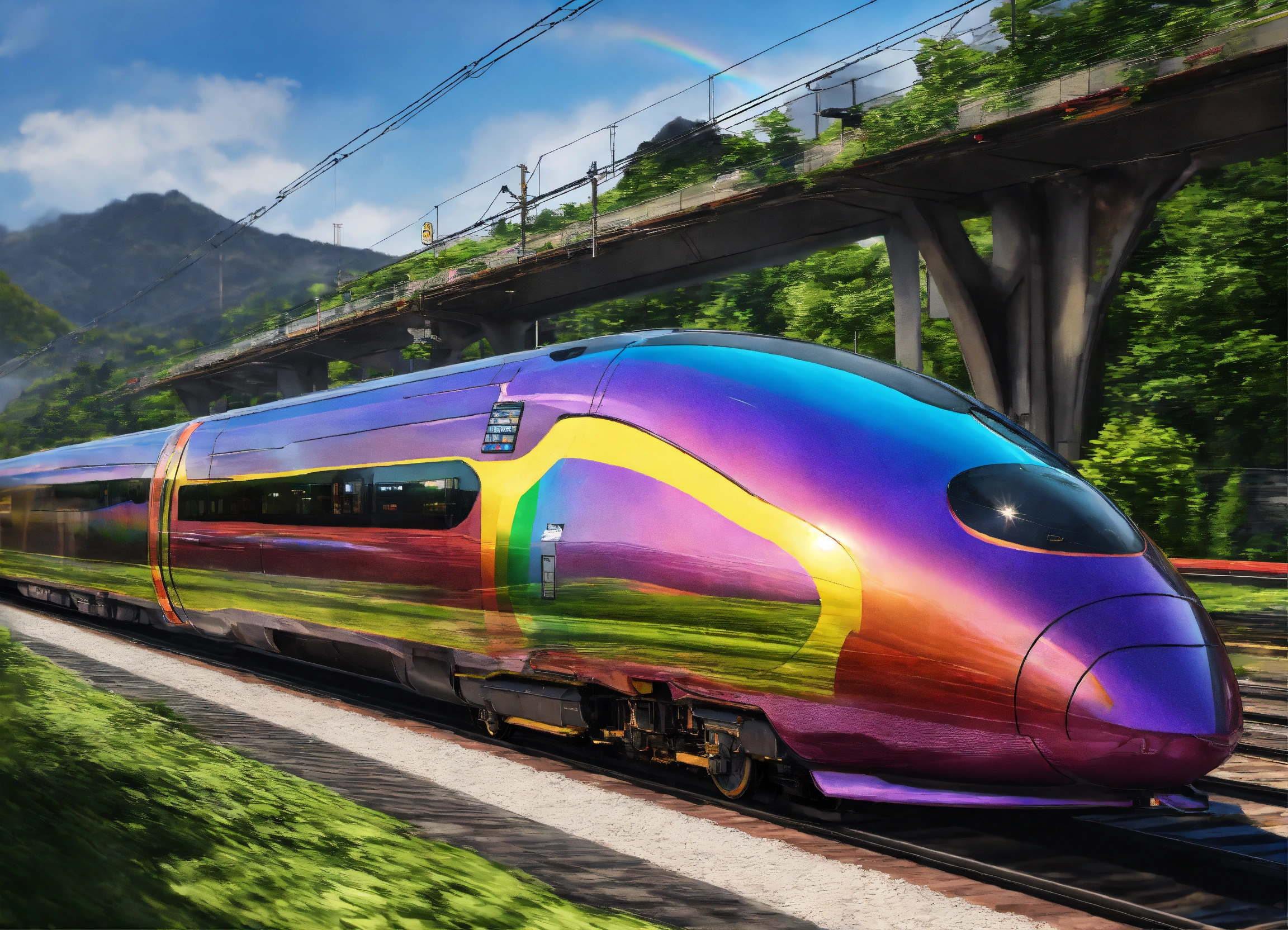 Lexica - Future bullet train ,rainbow body,8k , masterpiece