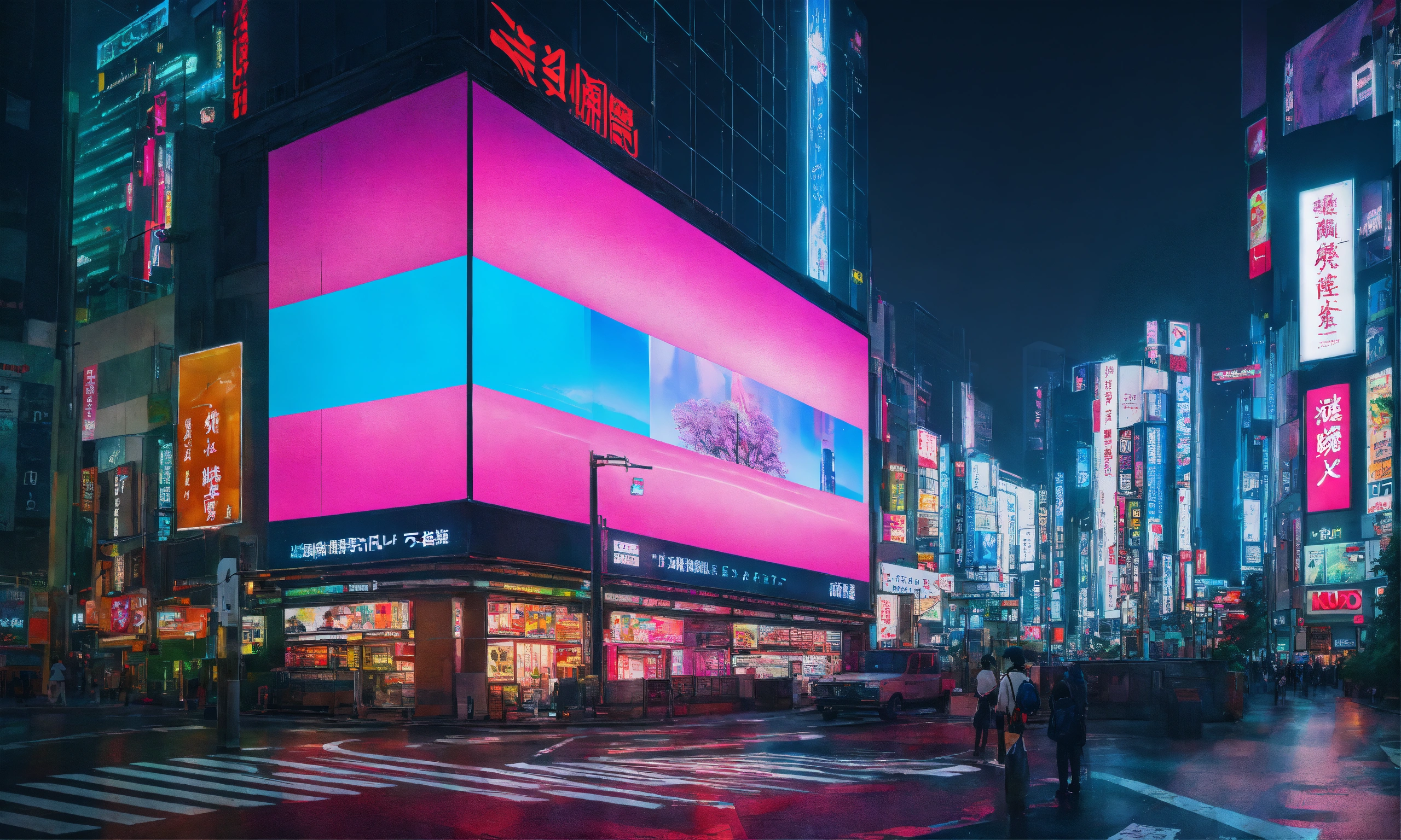 Lexica - A beautiful, sharp focus, massive square electric advertising ...