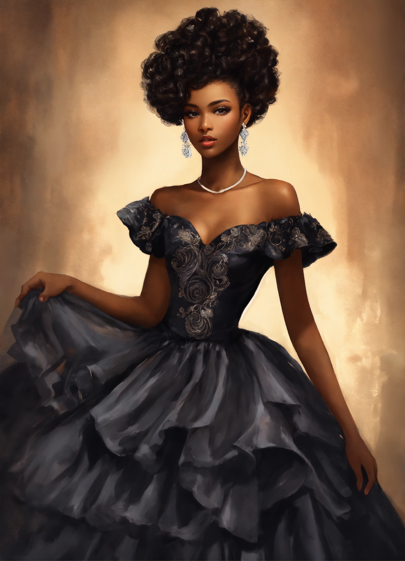 Lexica - Illustrate a pretty young African American fashion model ...