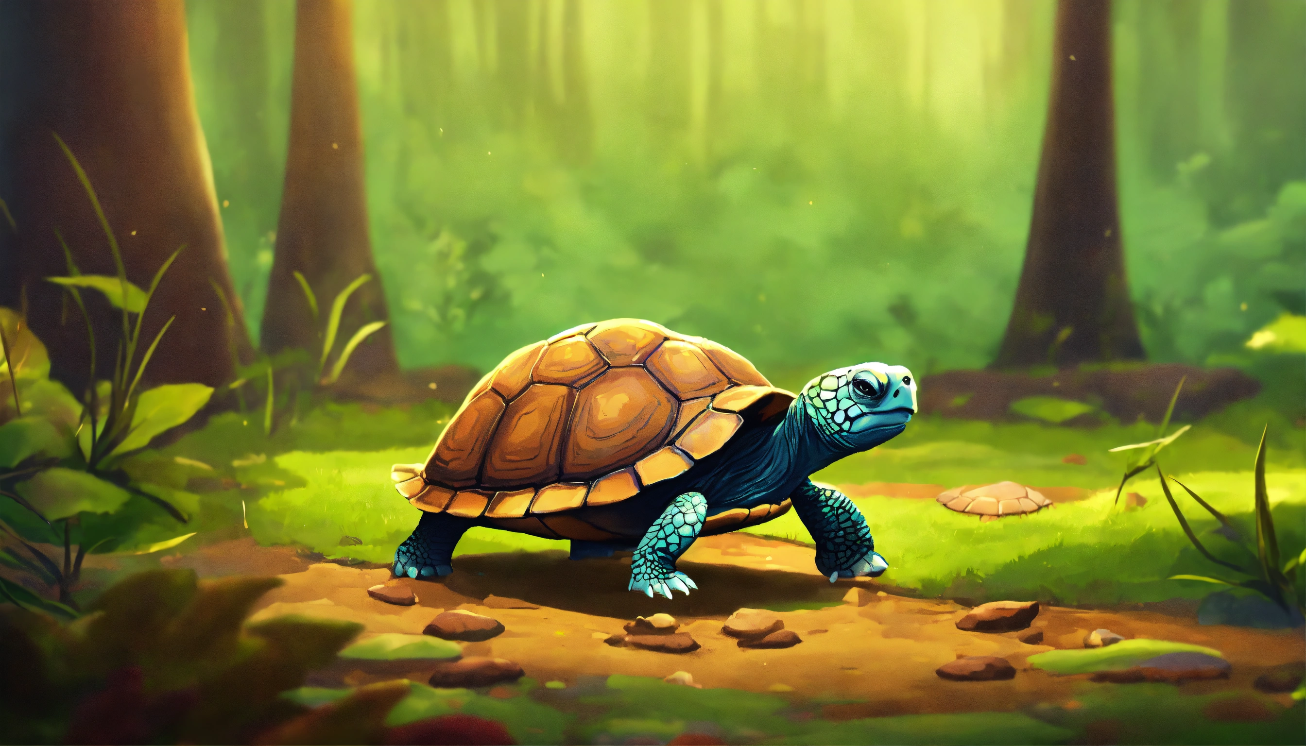 Lexica - Hello, turtle. She strolls on the damp ground, finding a flat ...