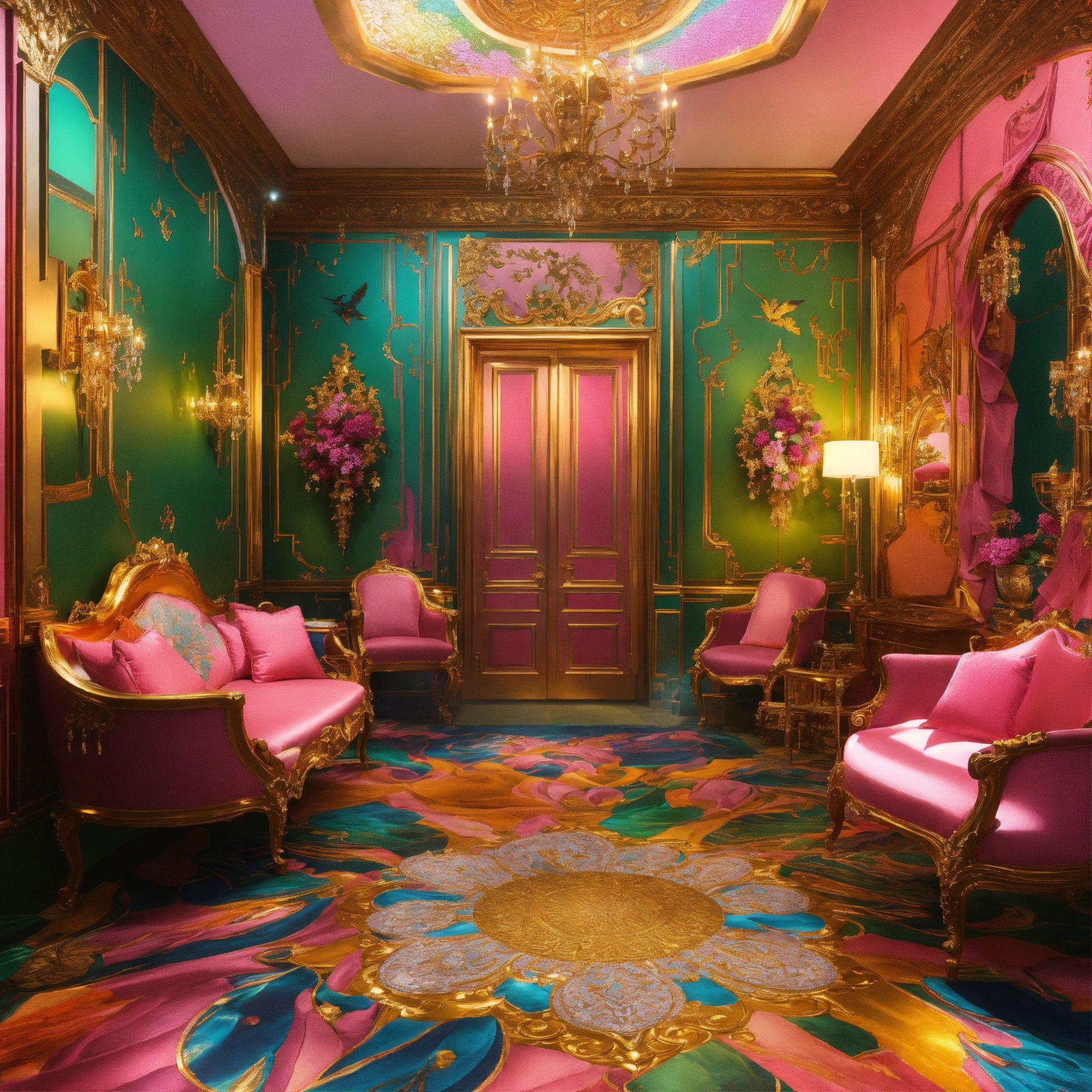 Lexica - Futuristic beautiful French mansion interior glamorous ...