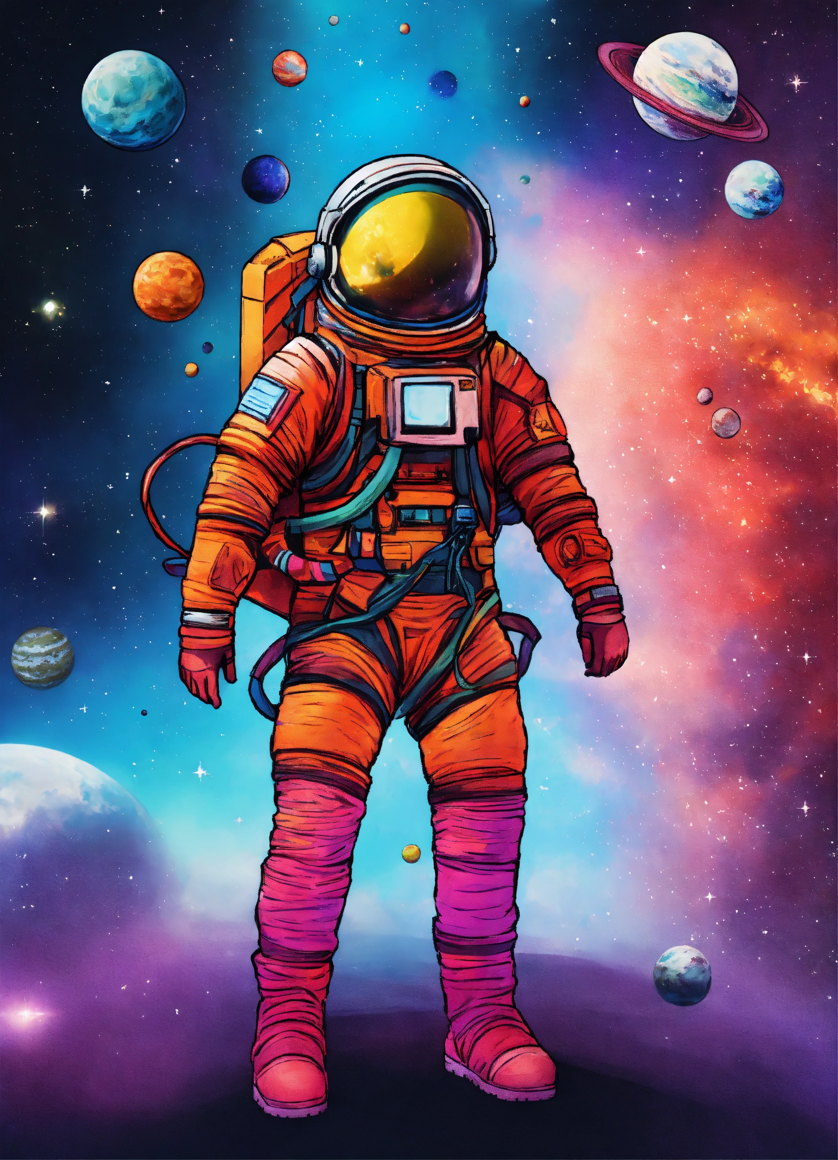 Lexica - Colourful space man design
