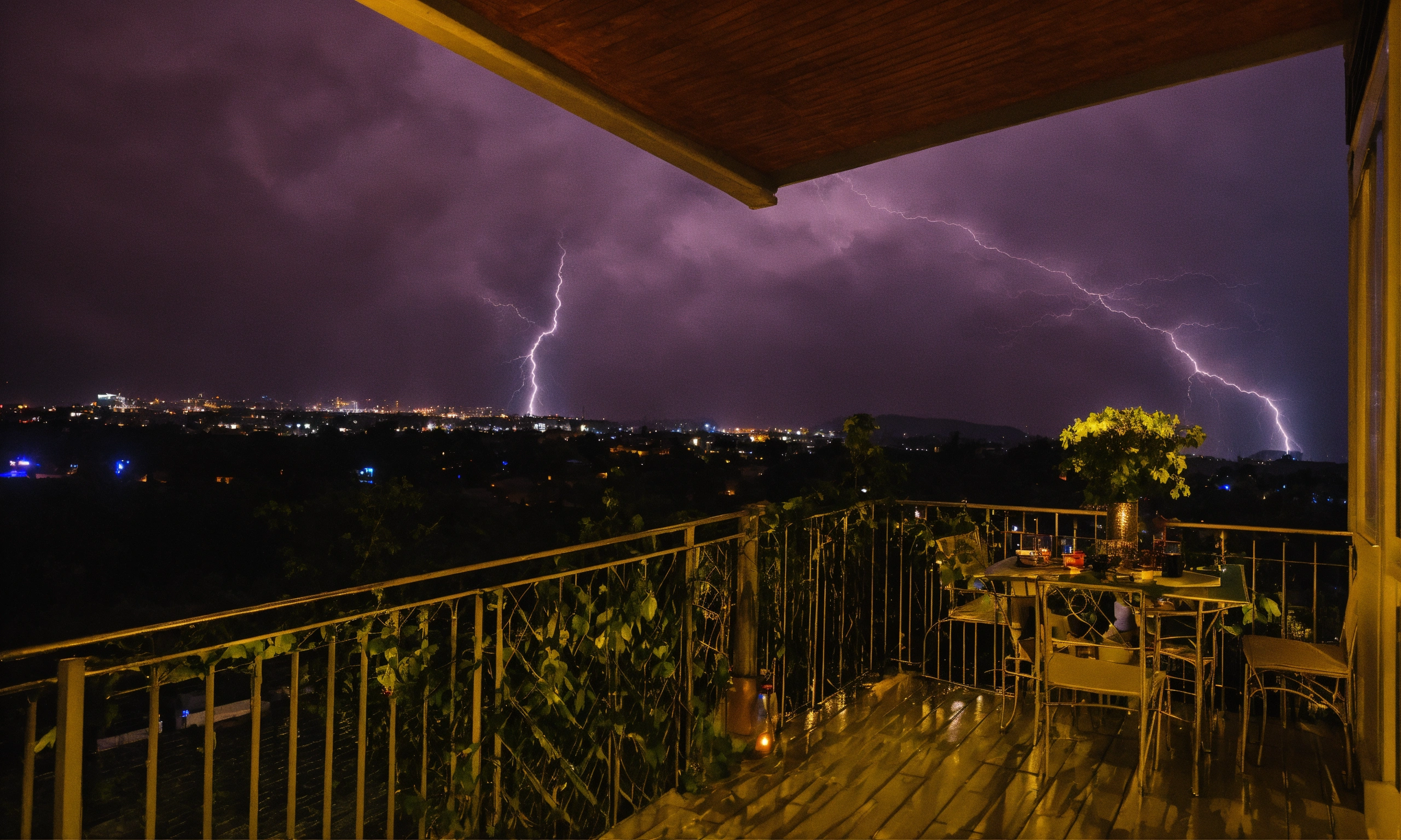Lexica - Summer thunder at night with rain on the balcony