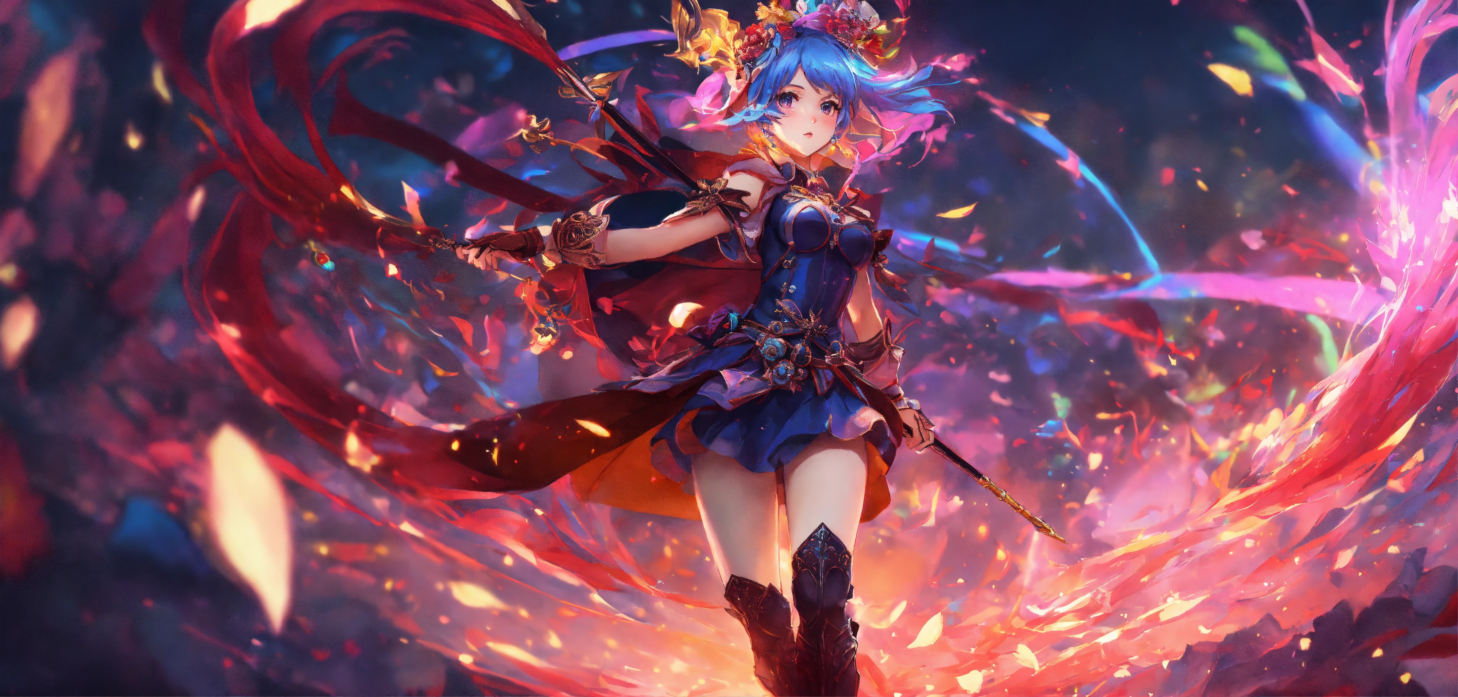 Lexica - Abstract style anime art of magic girl 8k, stunning intricate  details, by riot game, full body