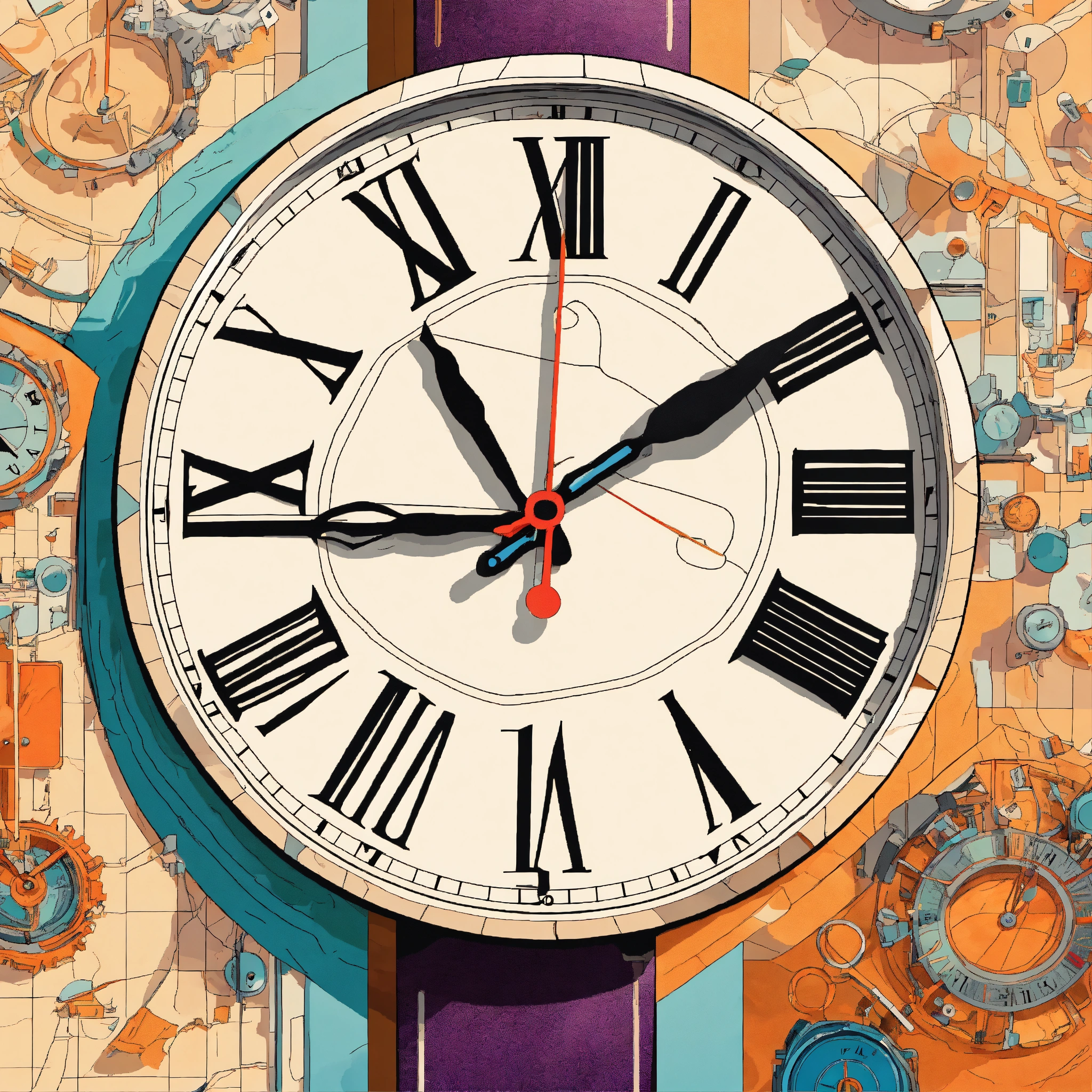 Lexica - A detailed illustration one clock ,graphic design ,logio ...