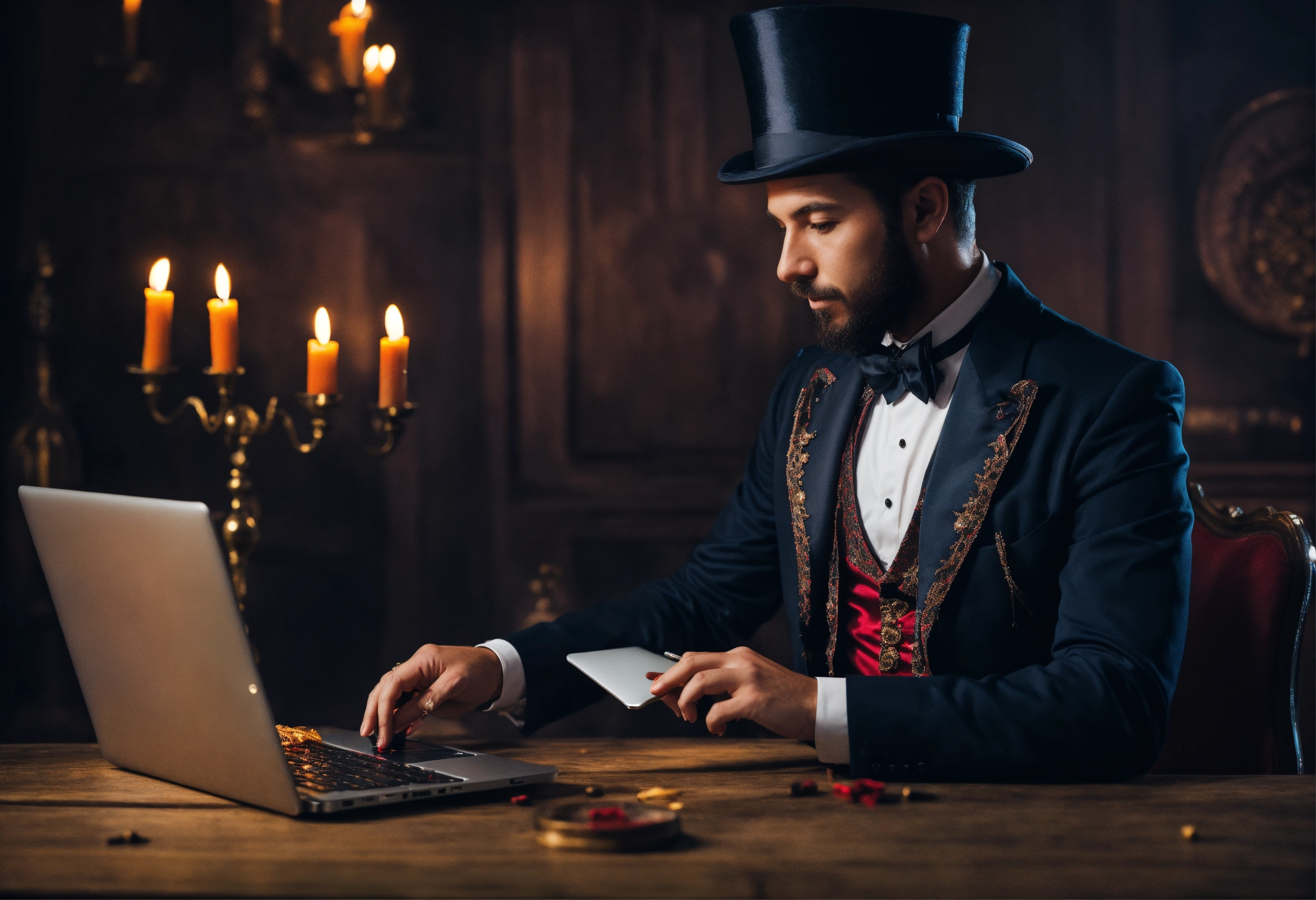 Lexica - Magician using laptop