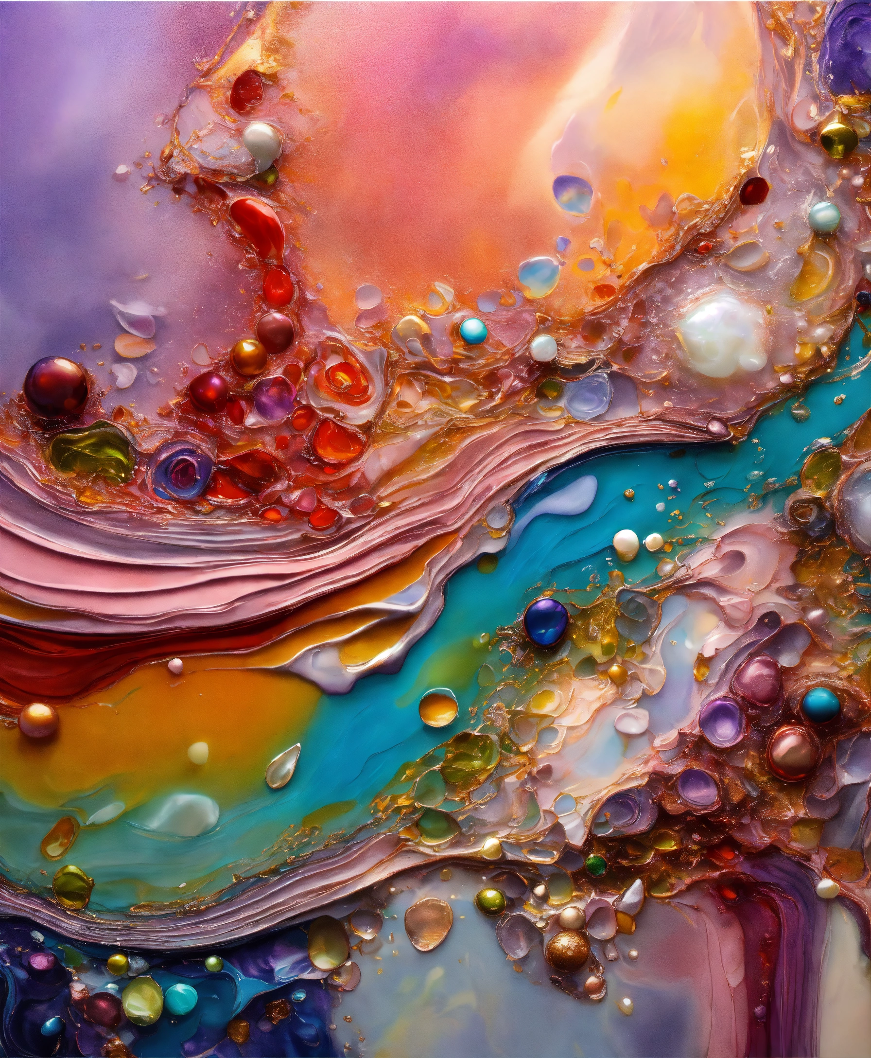 Lexica - Colorful abstract painting oil and water complex complicated ...