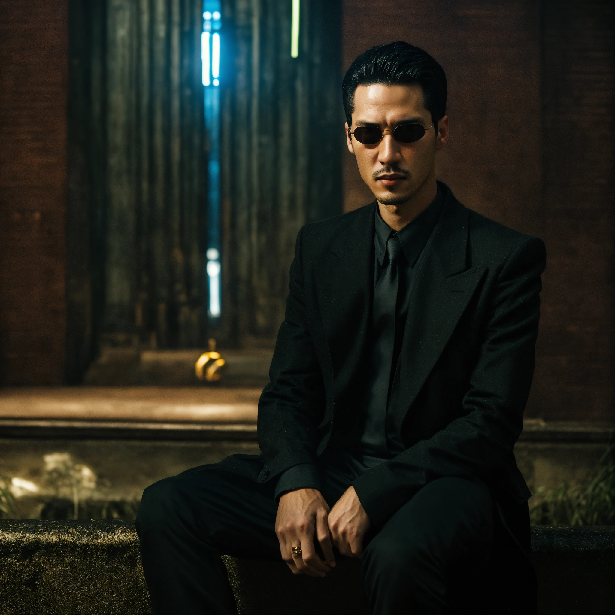 Lexica - Portrait of a male ukj person as Neo from Matrix