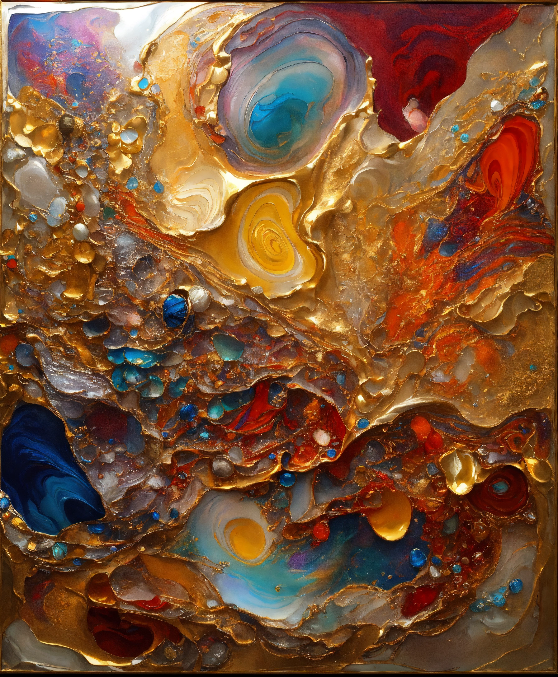 Lexica - Colorful abstract painting oil and water complex complicated ...