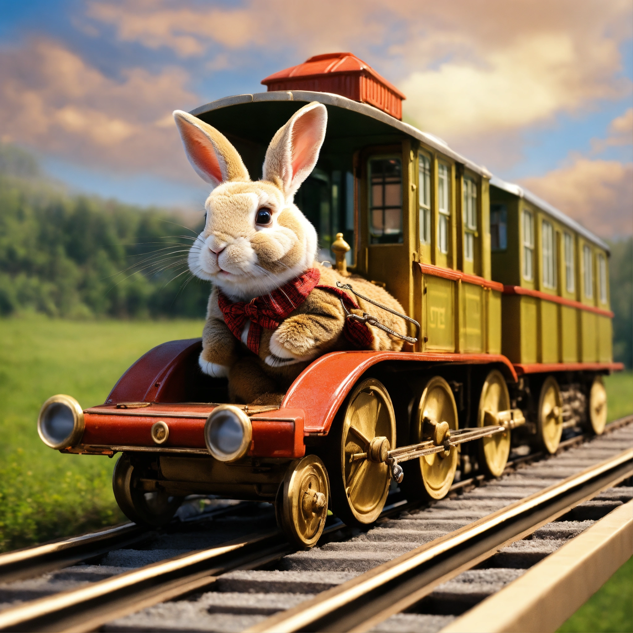 Lexica - Rabbit is driving a train