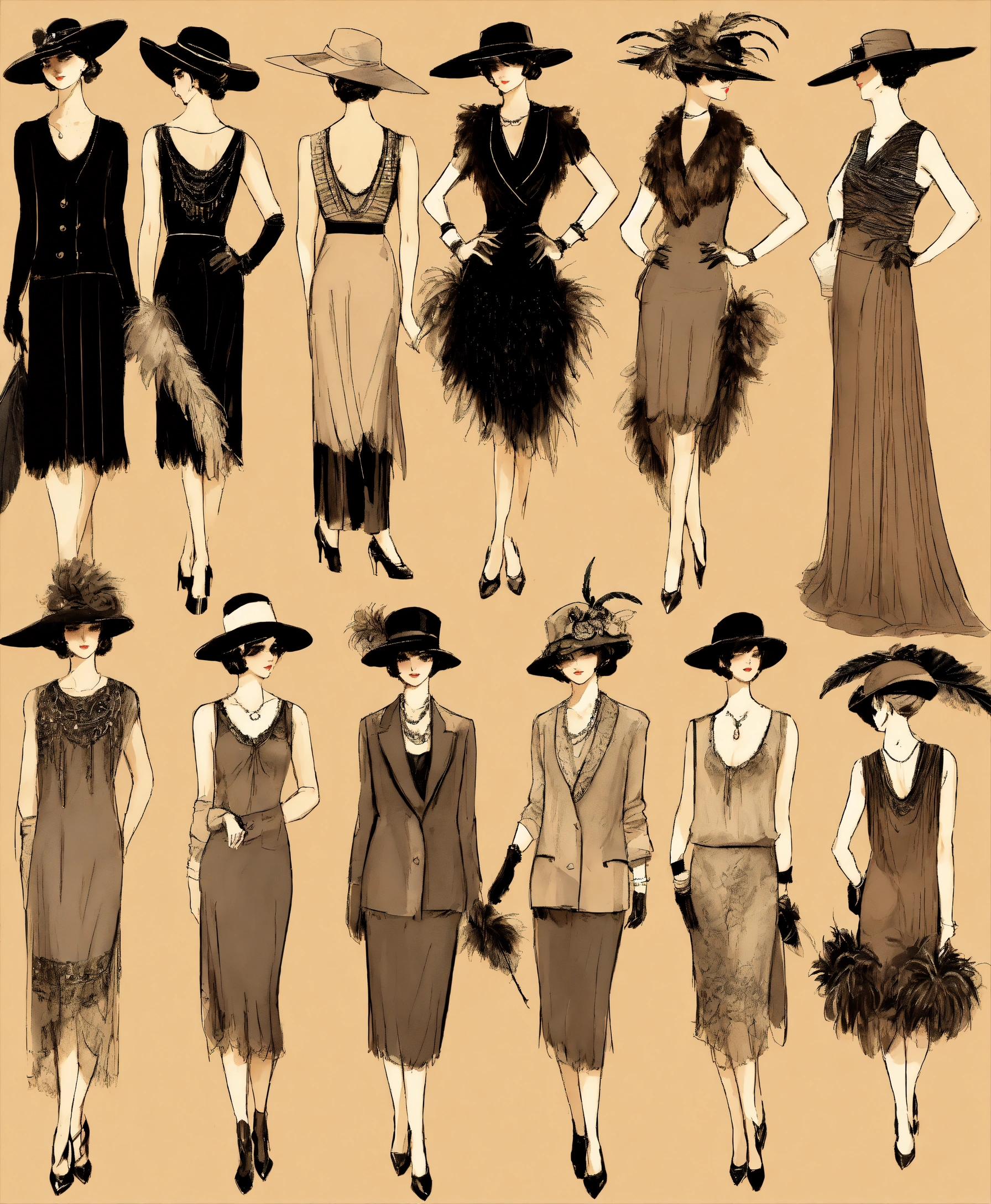 Lexica - Fashion designs, 12 different designs and poses, rough ...
