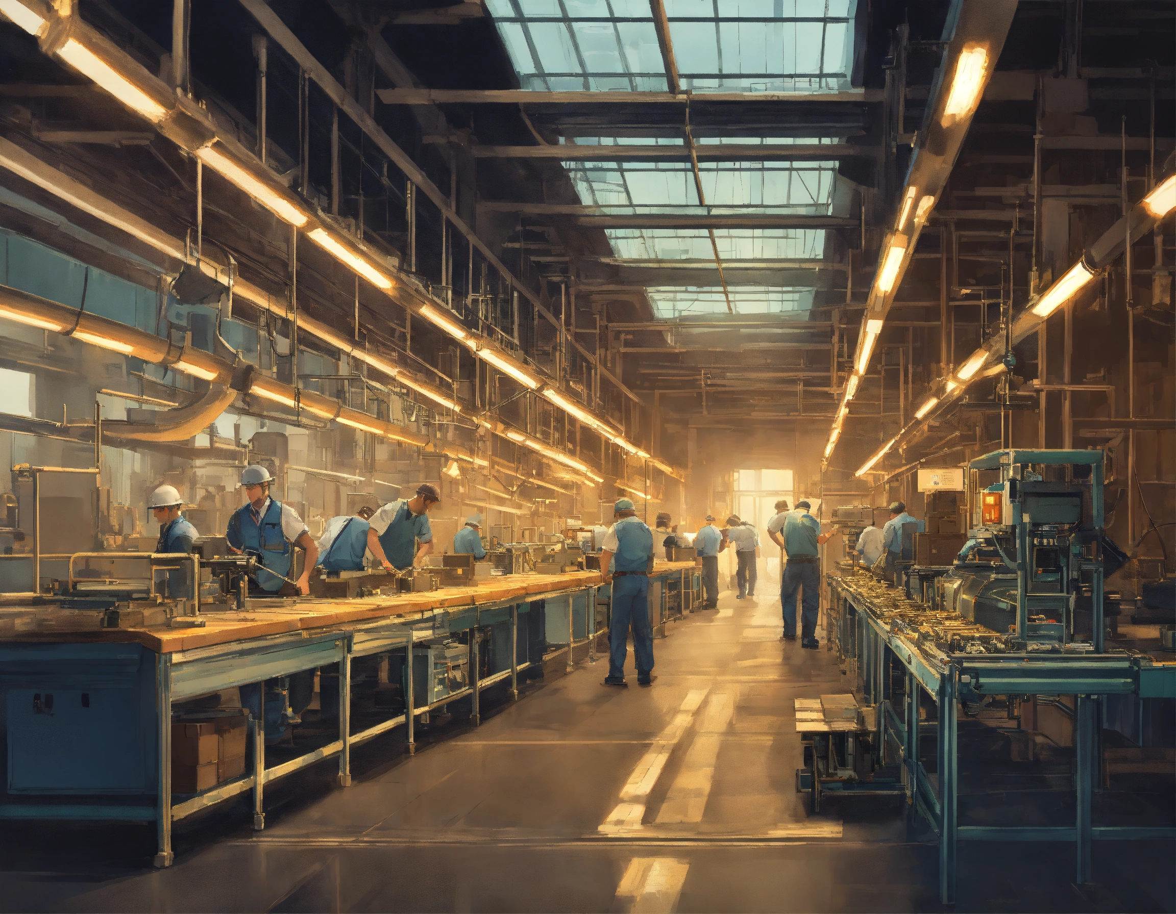 Lexica - Create an image of the inside of an assembly line.