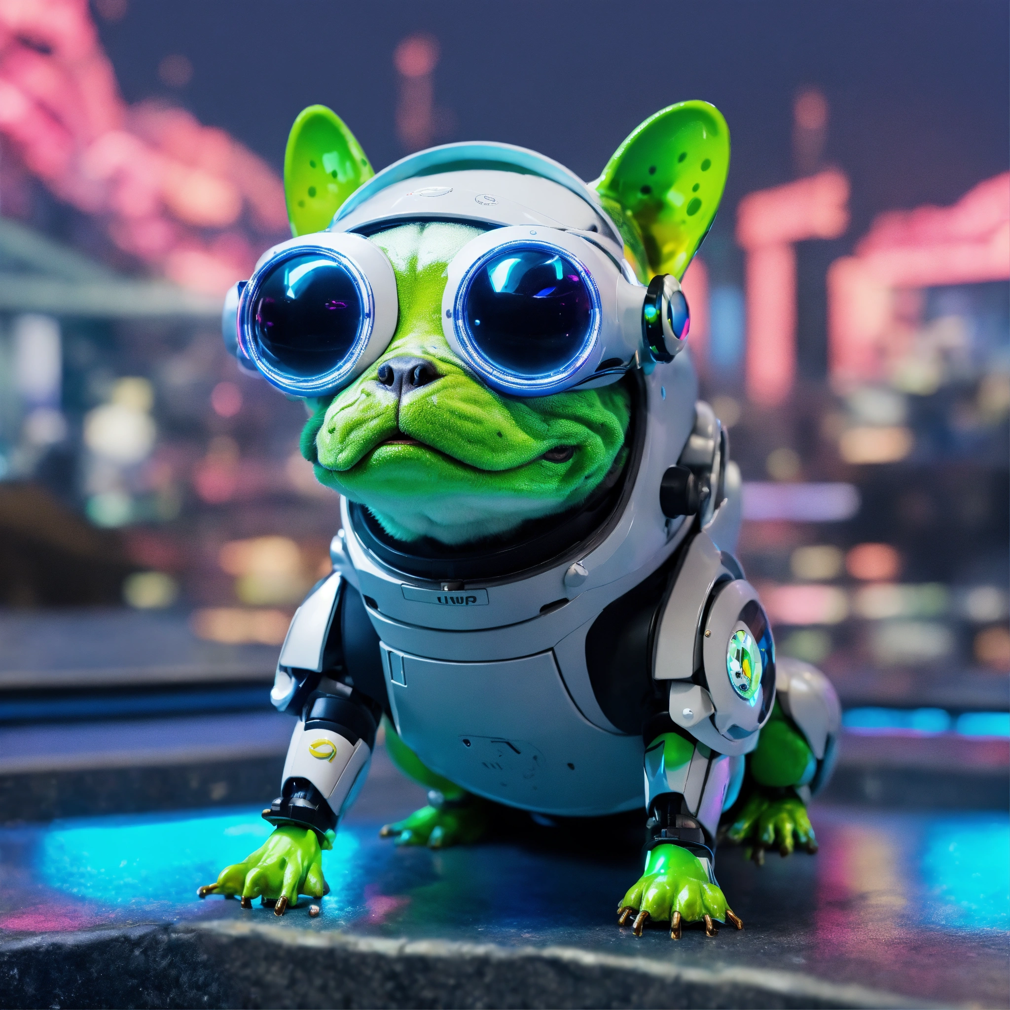 Lexica - Frog dog inu immaculate full body cyberpunk style robot with ...