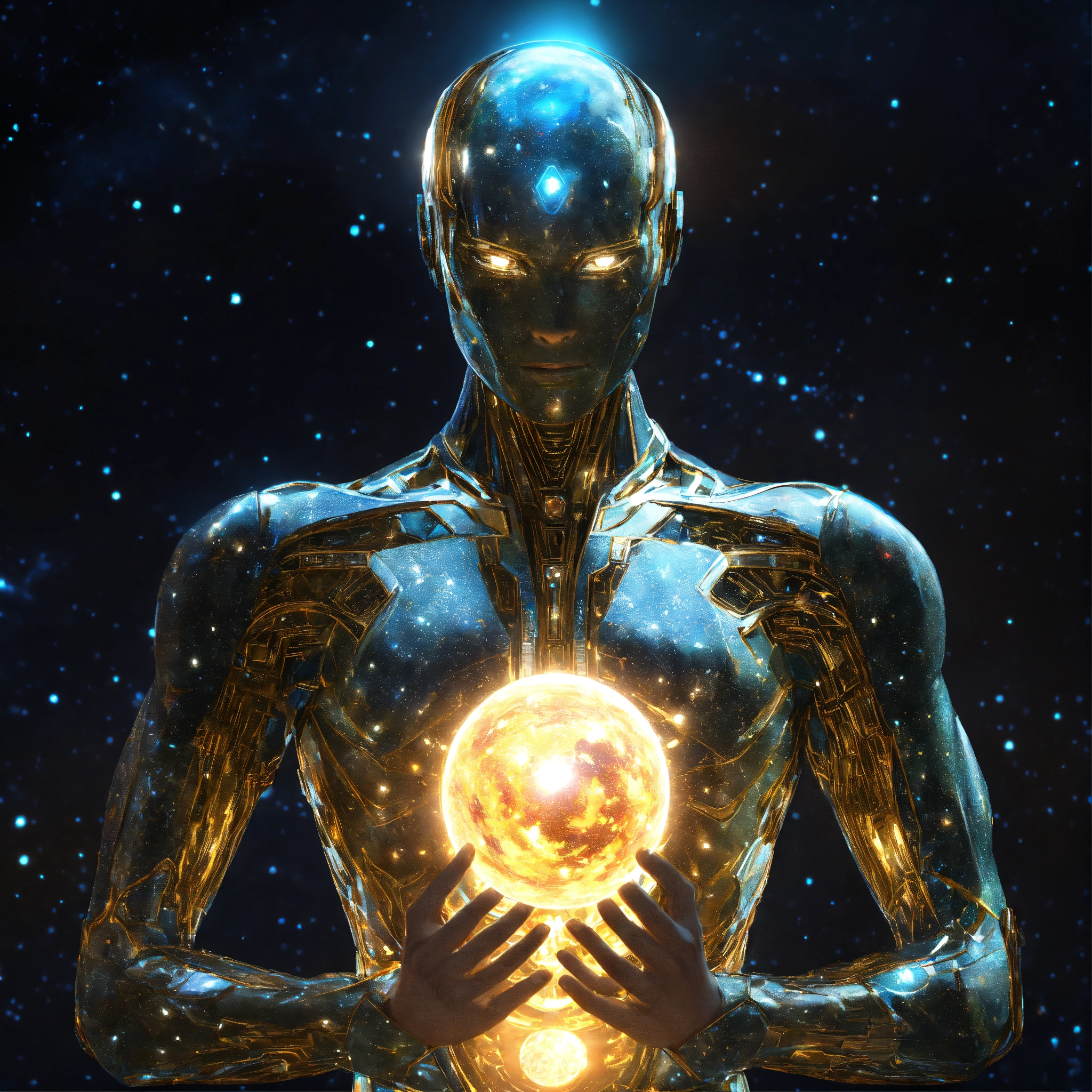 Lexica - Light android meditates and transforms his body to fulfill the ...