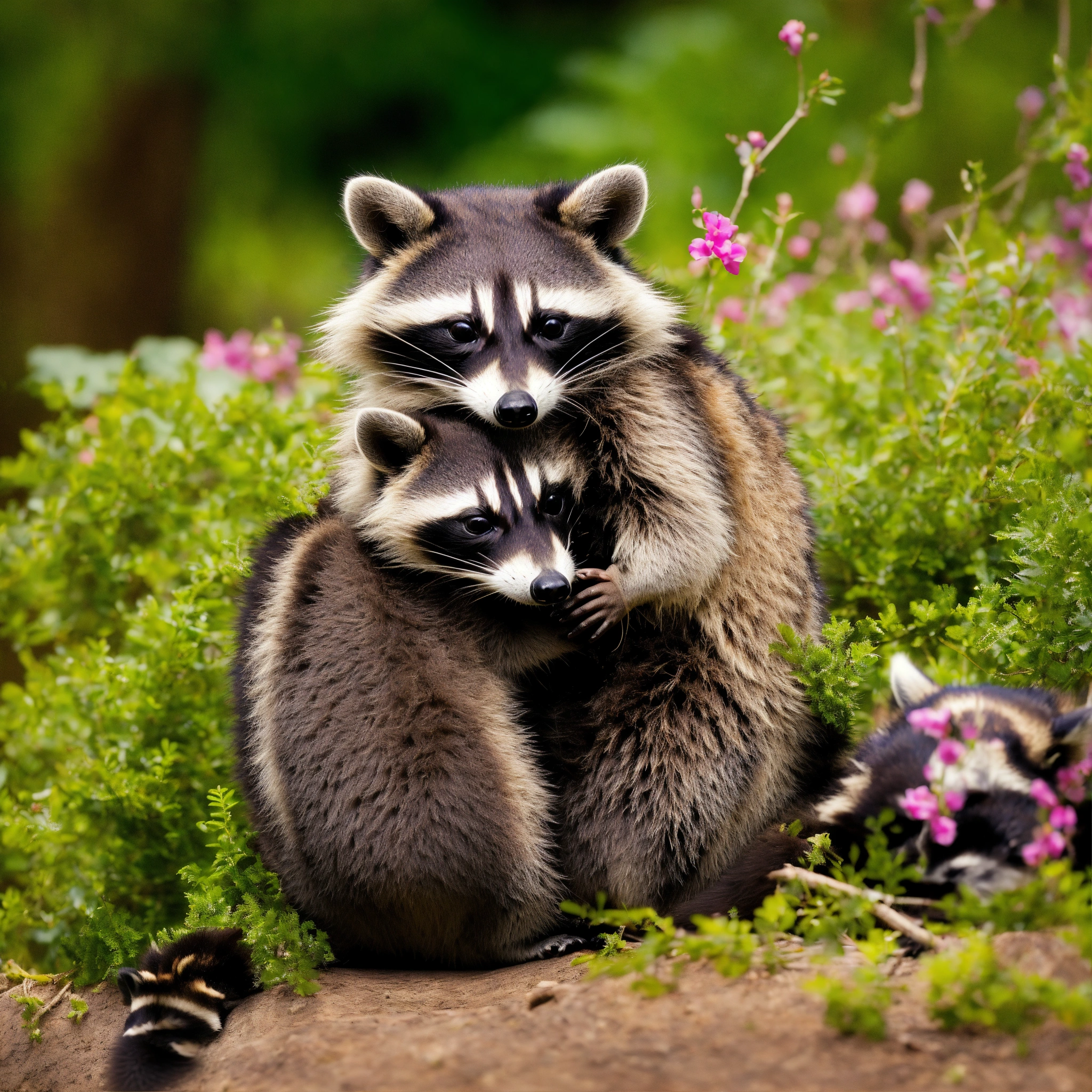 Lexica - Raccoons hugging each other