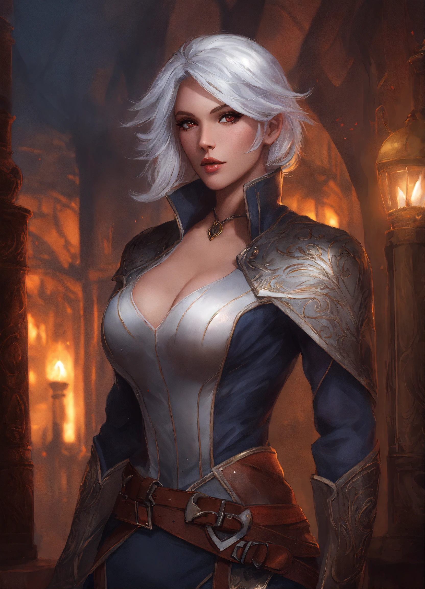 Lexica - Shadowheart from baldurs gate 3 with white hair, by artgerm