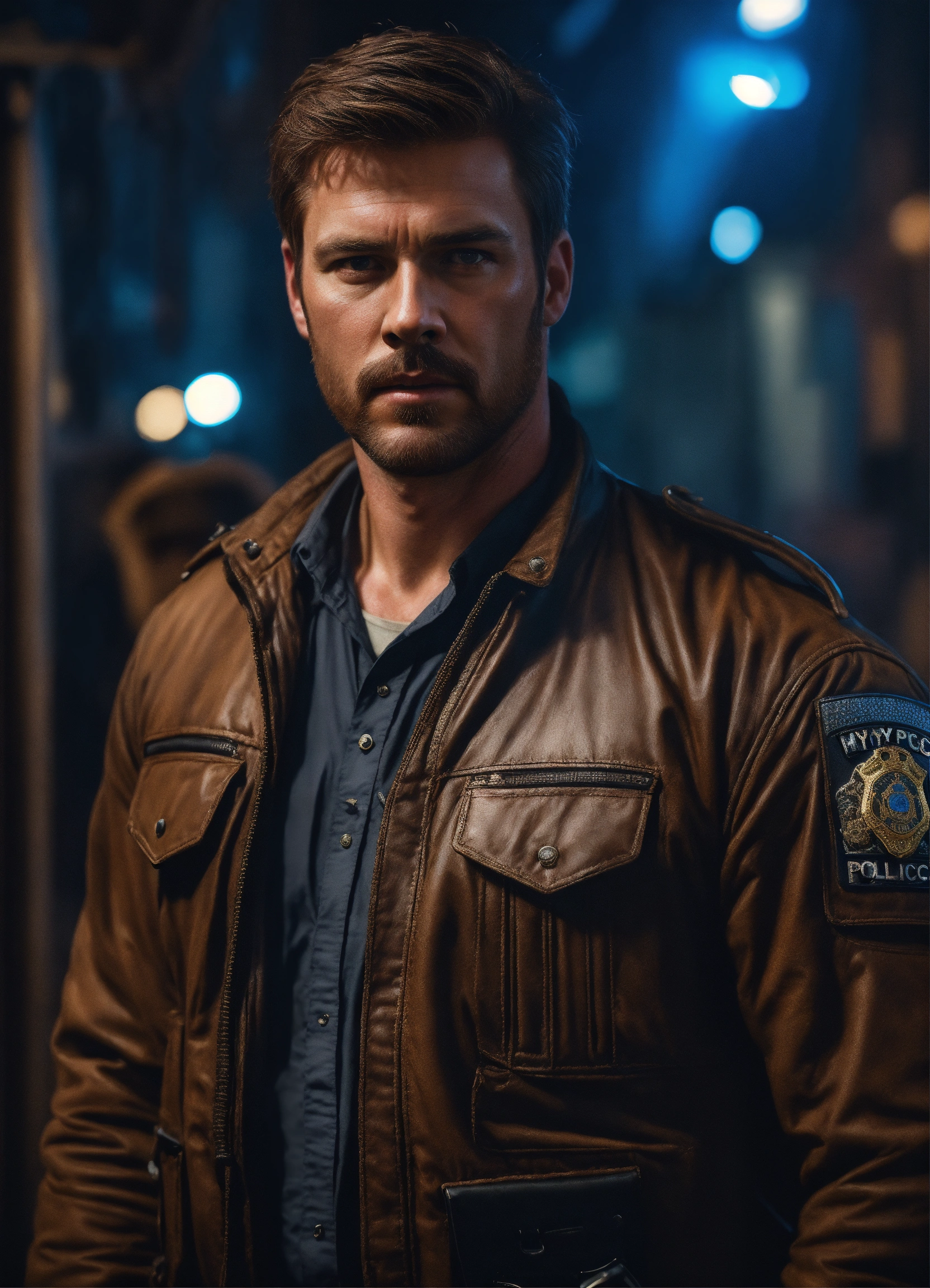 Lexica - Portrait of a handsome sturdy man with brown hair standing ...