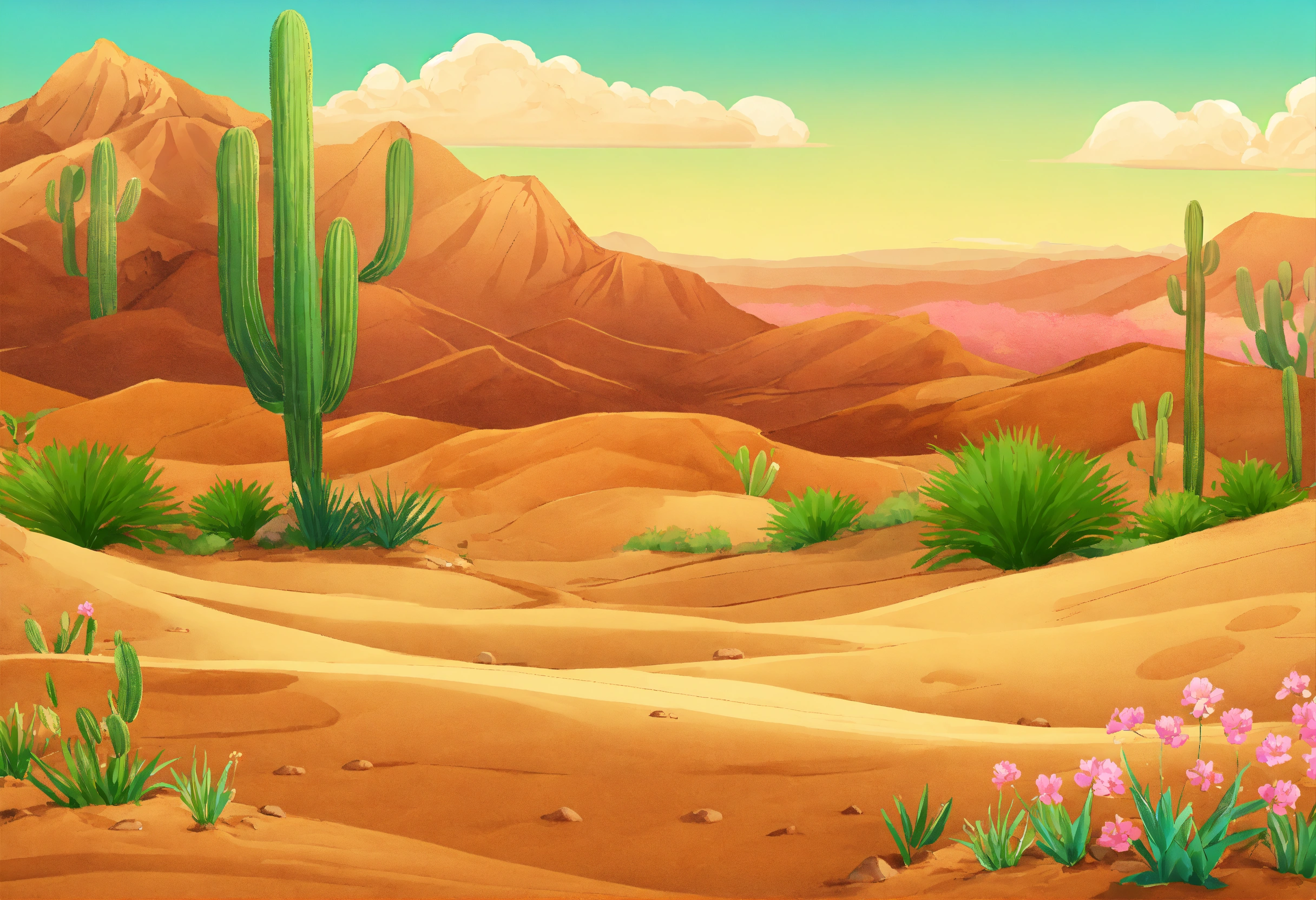 Lexica - A desert background in the spring season