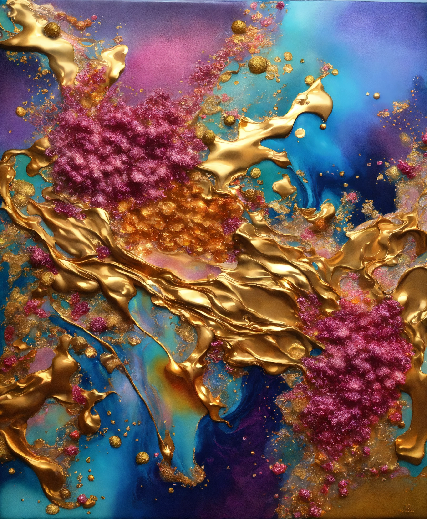 Lexica - Colorful abstract painting oil and water complex complicated ...