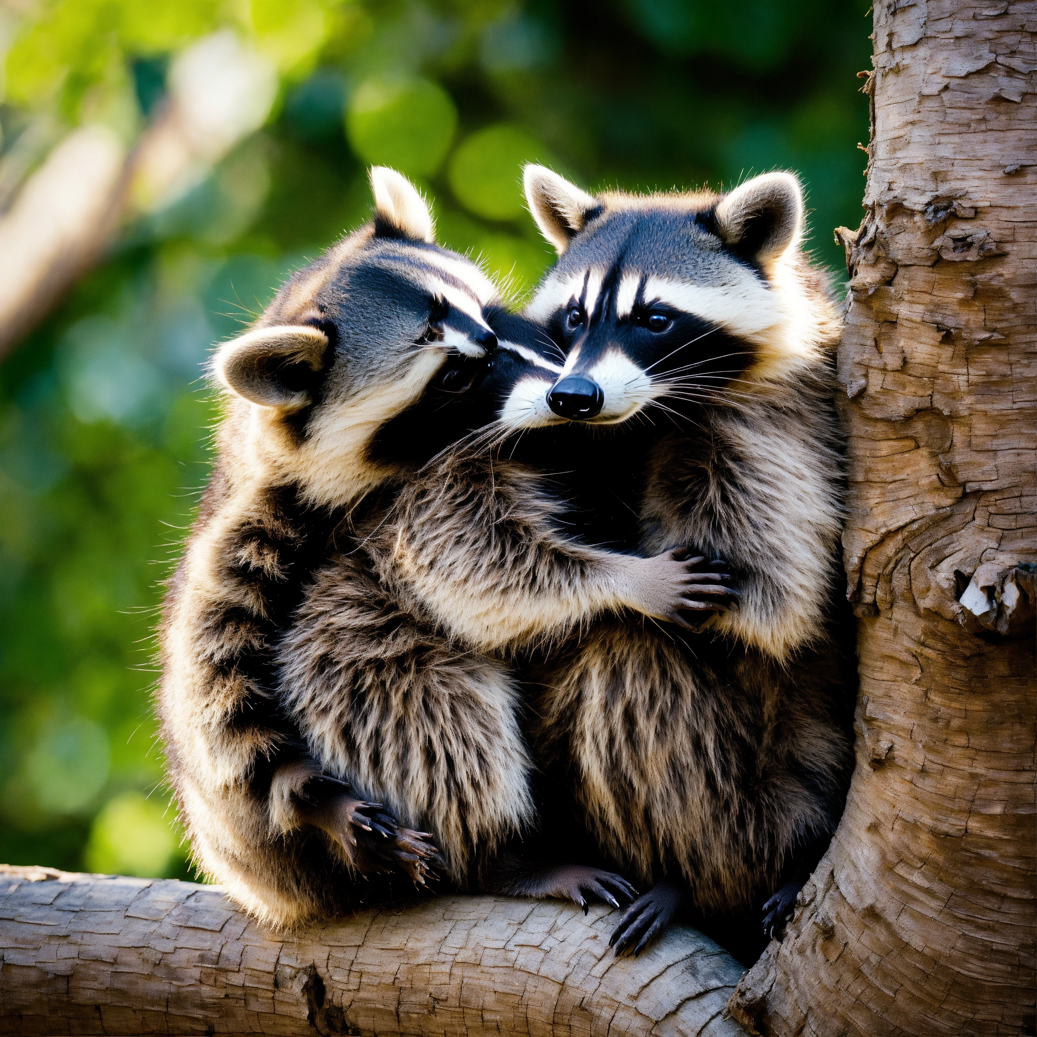 Lexica - Raccoons hugging each other