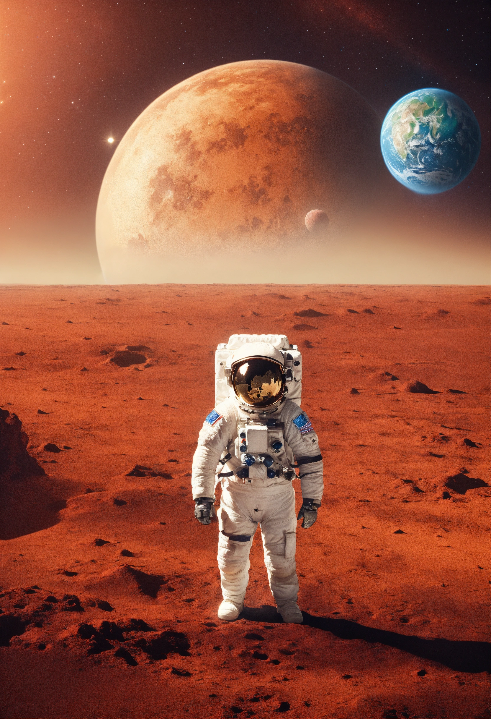 Lexica - Stranded astronaut, planet in the background