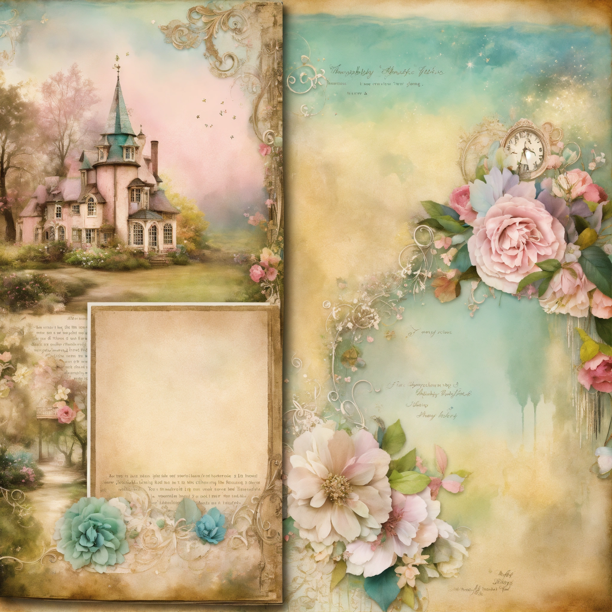 Lexica - Shabby chic dreamy mist pastel junk journals Fantasy Junk ...