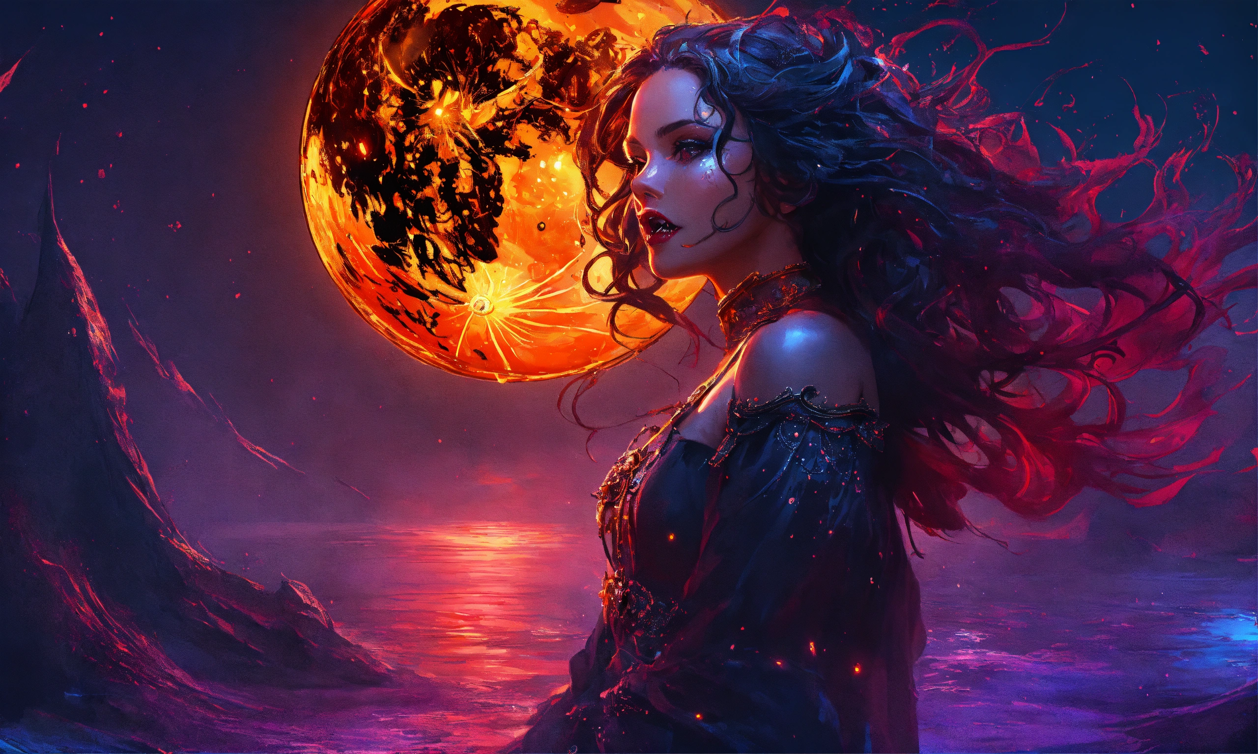 Lexica - Splash art, a quirky liquid portrait of a hauntingly beautiful ...