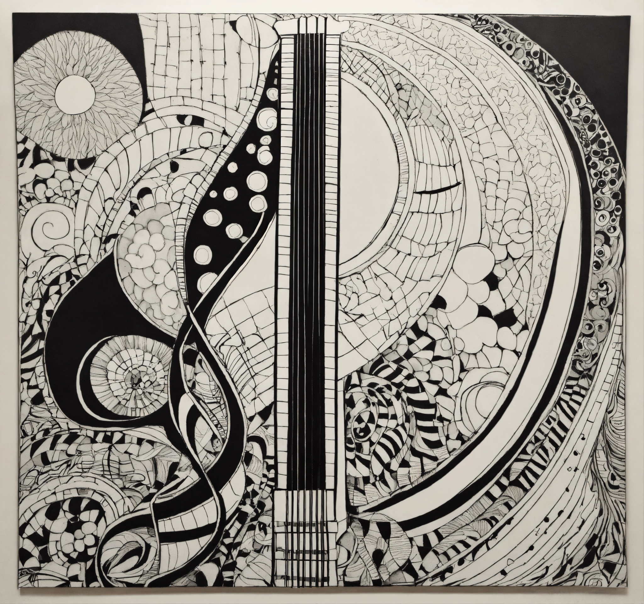 Lexica - Create a pencil sketch art composition with an abstract ...