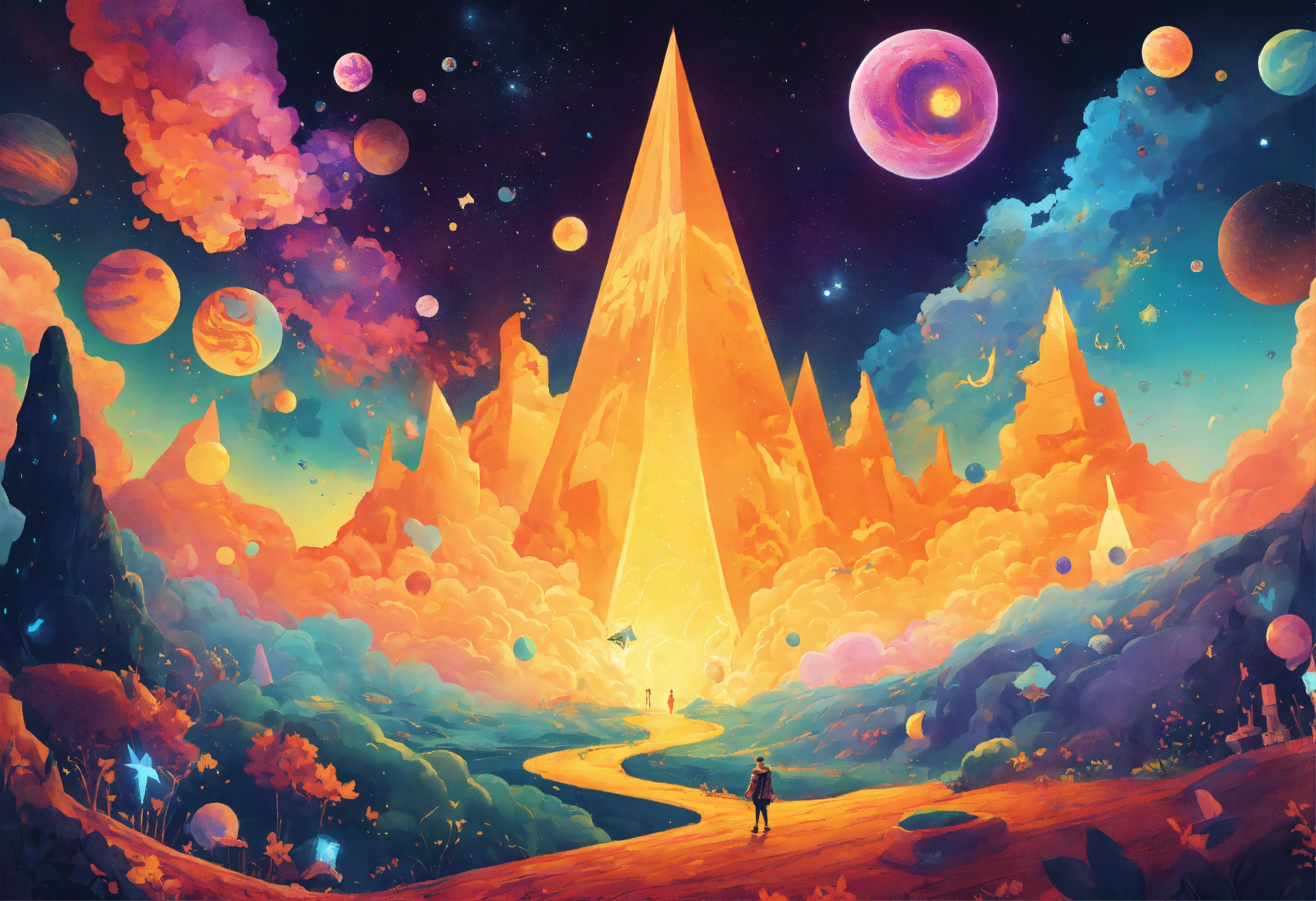 Lexica - Create a vibrant, cartoon-style poster depicting a whimsical ...