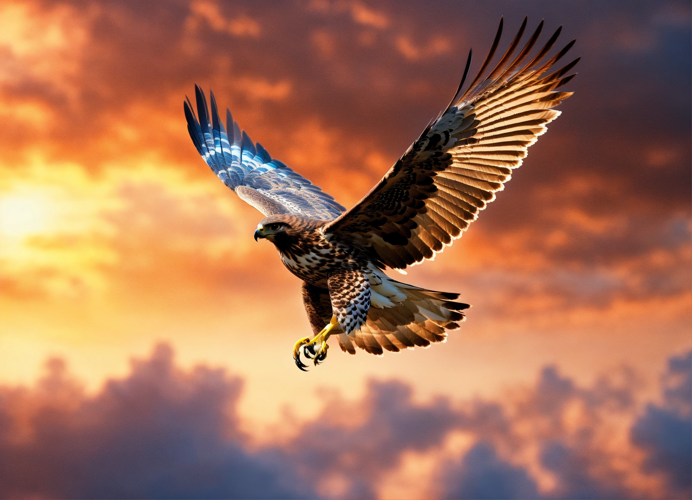 Lexica - A HAWK FLYING IN THE SKY. 3d
