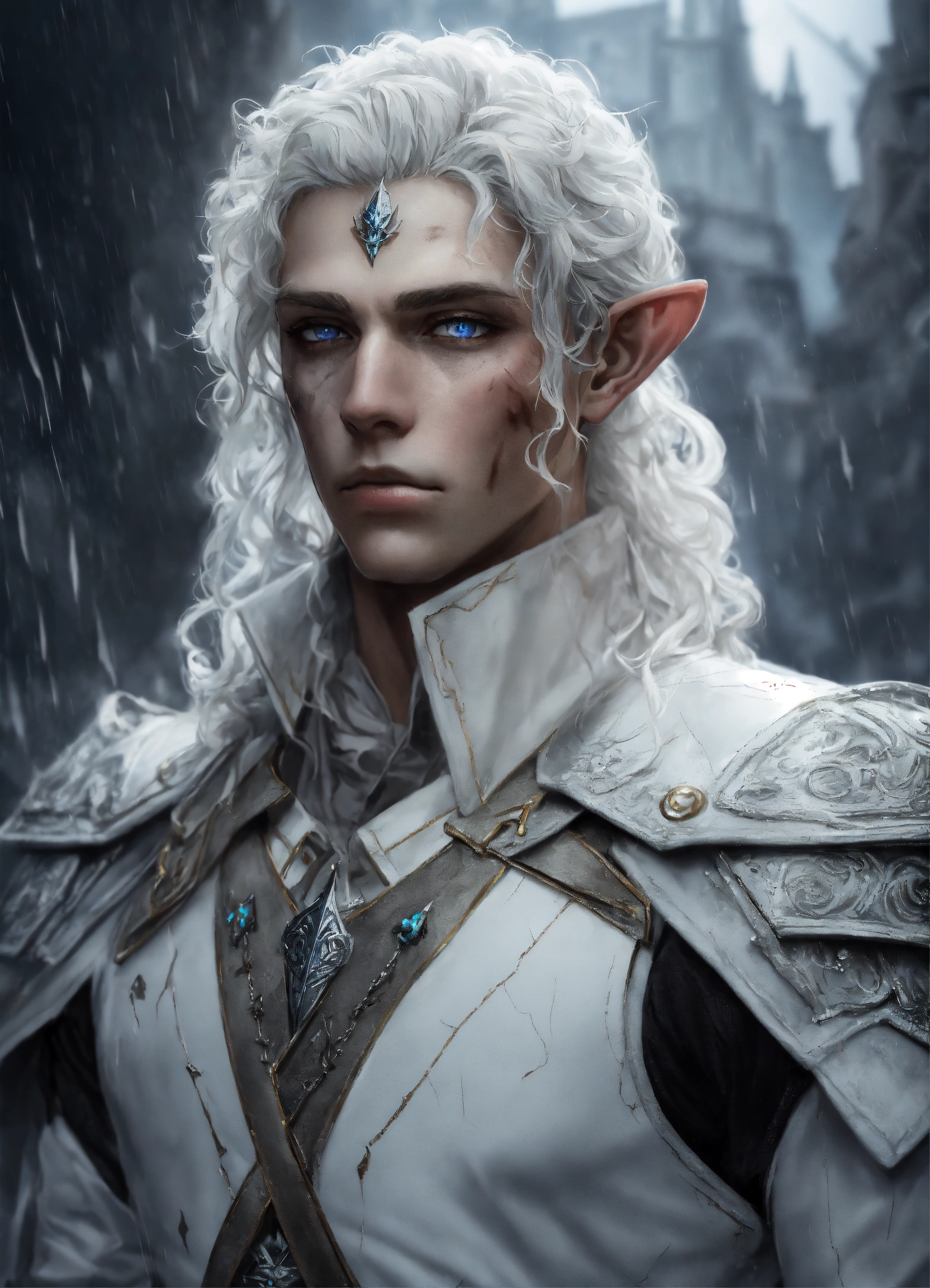 Lexica - Fantasy portrait of a ash-grey skinned elf, masculine ...