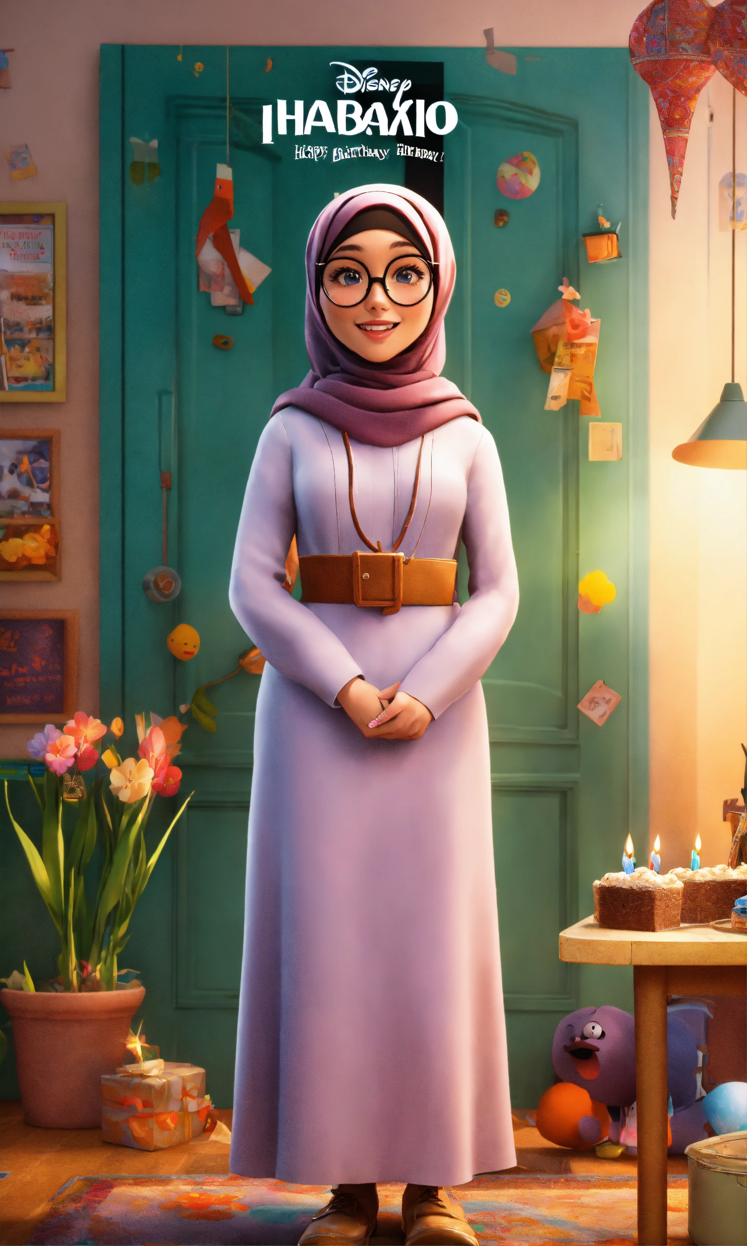Lexica - Disney pixar film poster, movie tittle fara, happy young woman ...