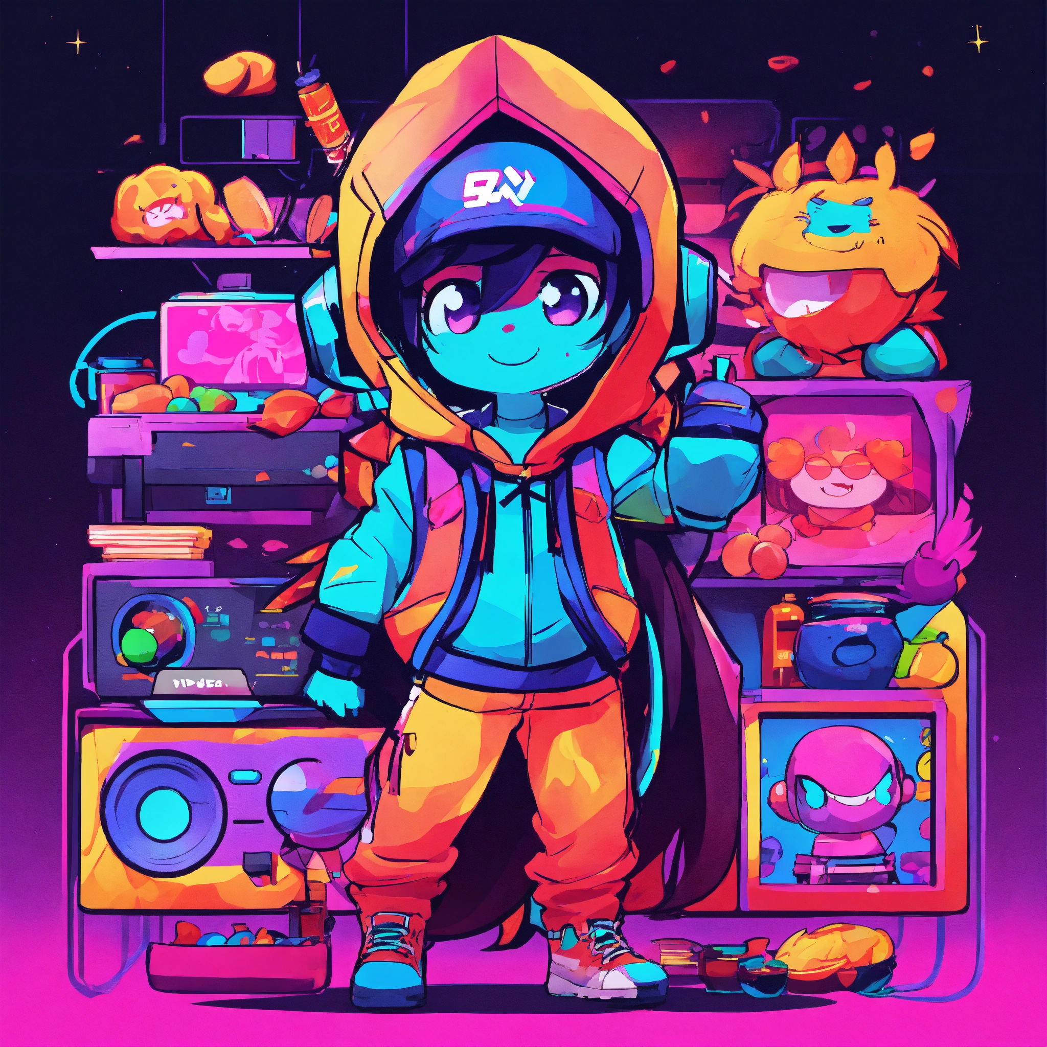 Lexica - Produce a captivating and vibrant chibi character in a ...