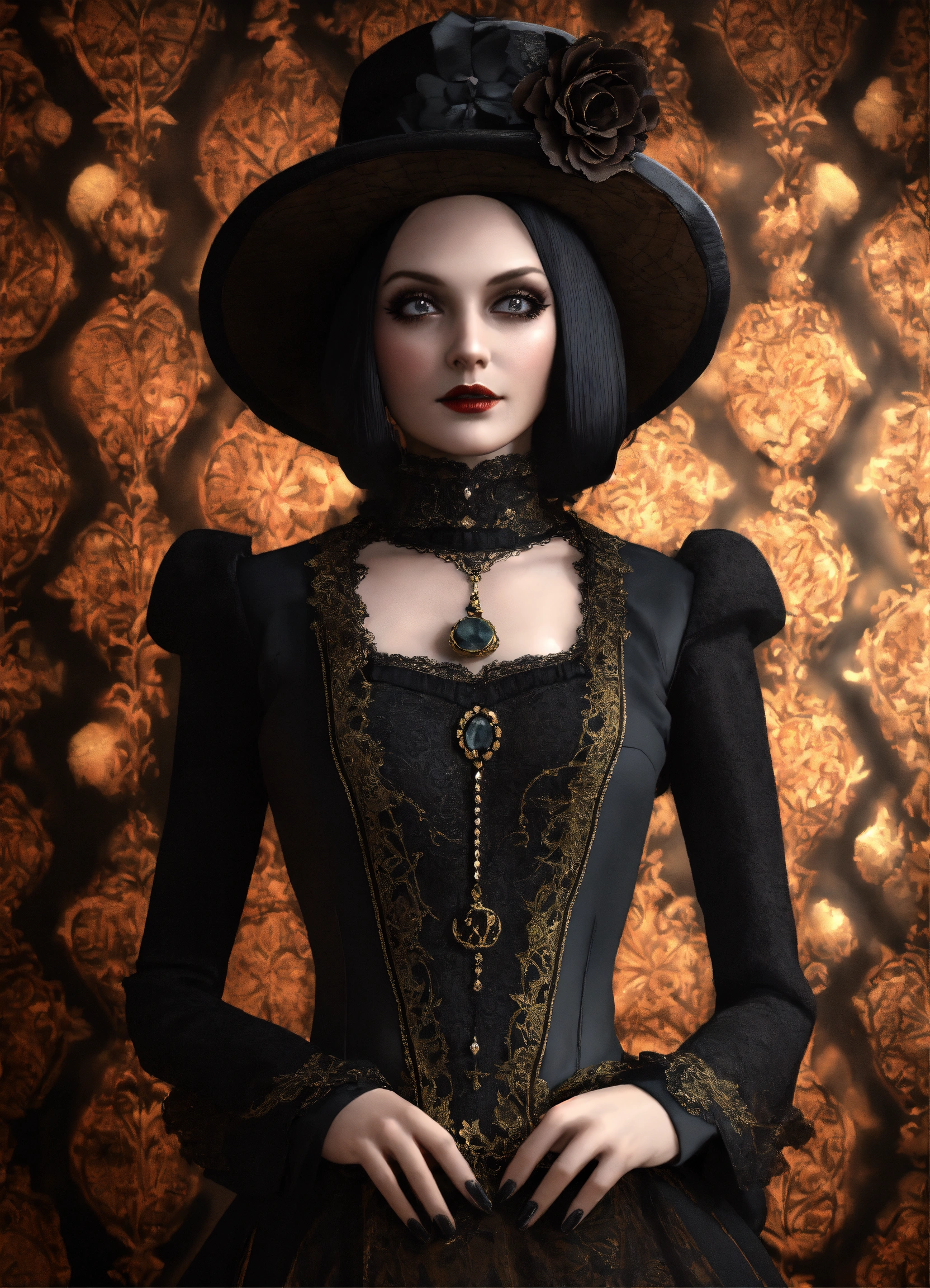 Lexica - Spooky Gothic 37 year old version of Wednesday Adams queen of ...