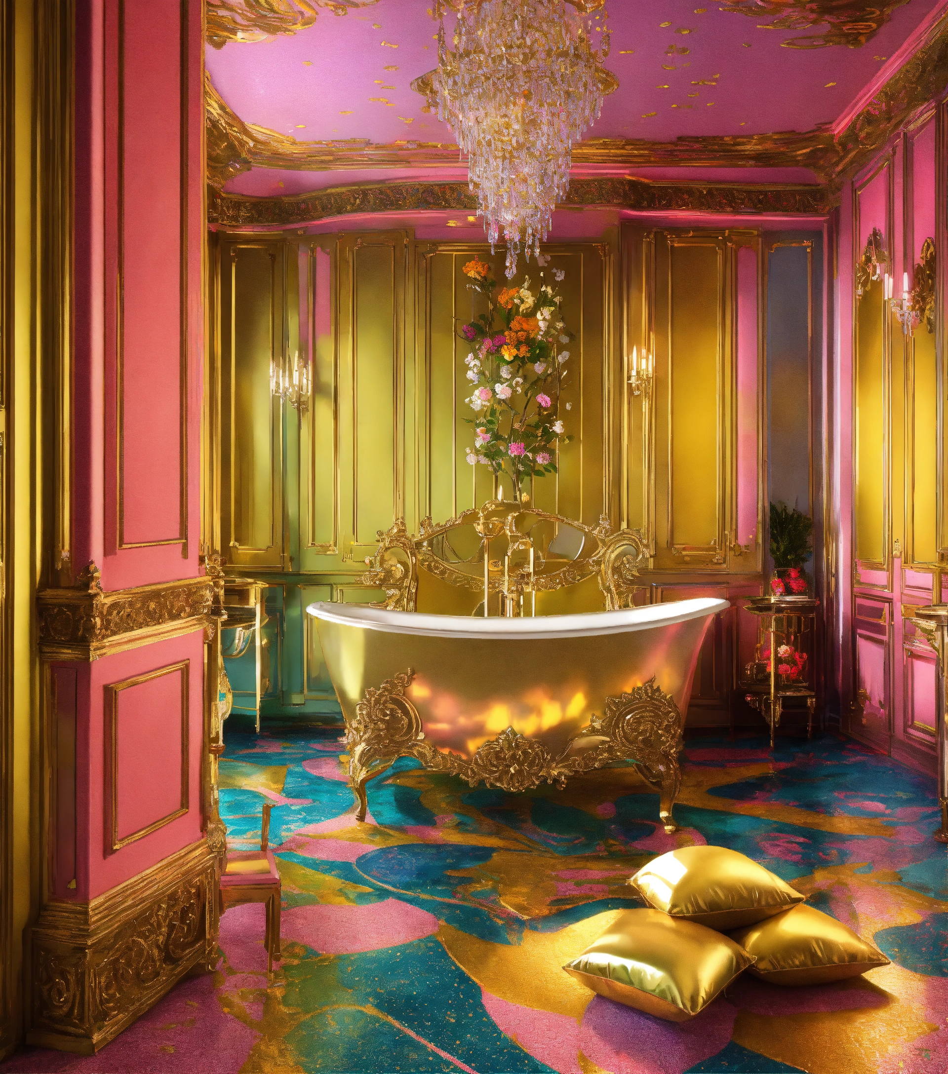 Lexica - Futuristic beautiful French mansion interior bedroom glamorous ...