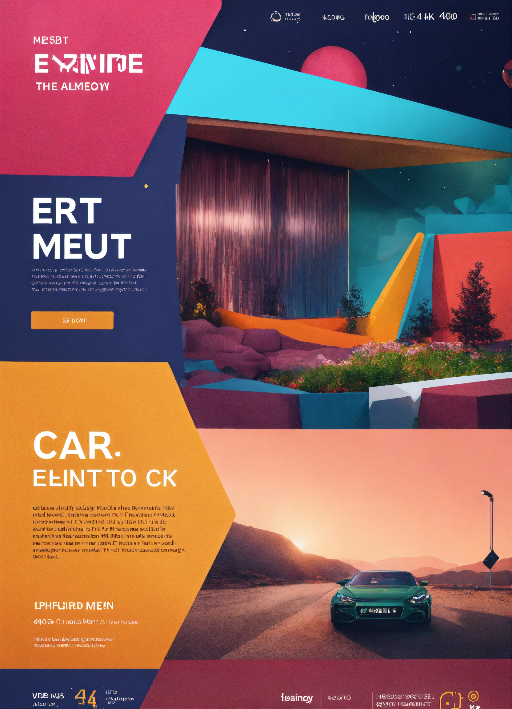 Lexica - Flat design solid colour layout, social media post about event ...