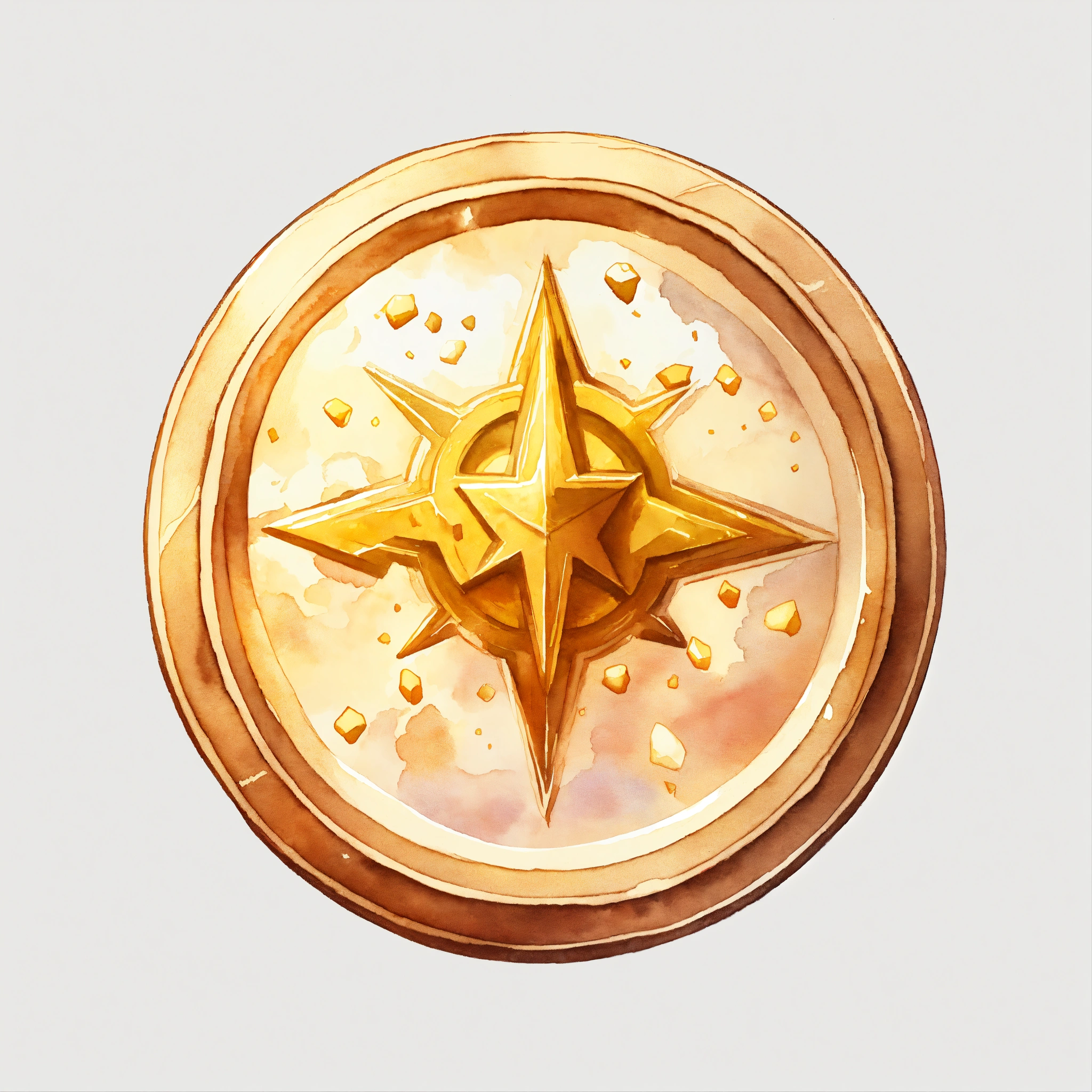 Lexica - A gold coin with the symbol of a magical thunderstorm, game ...